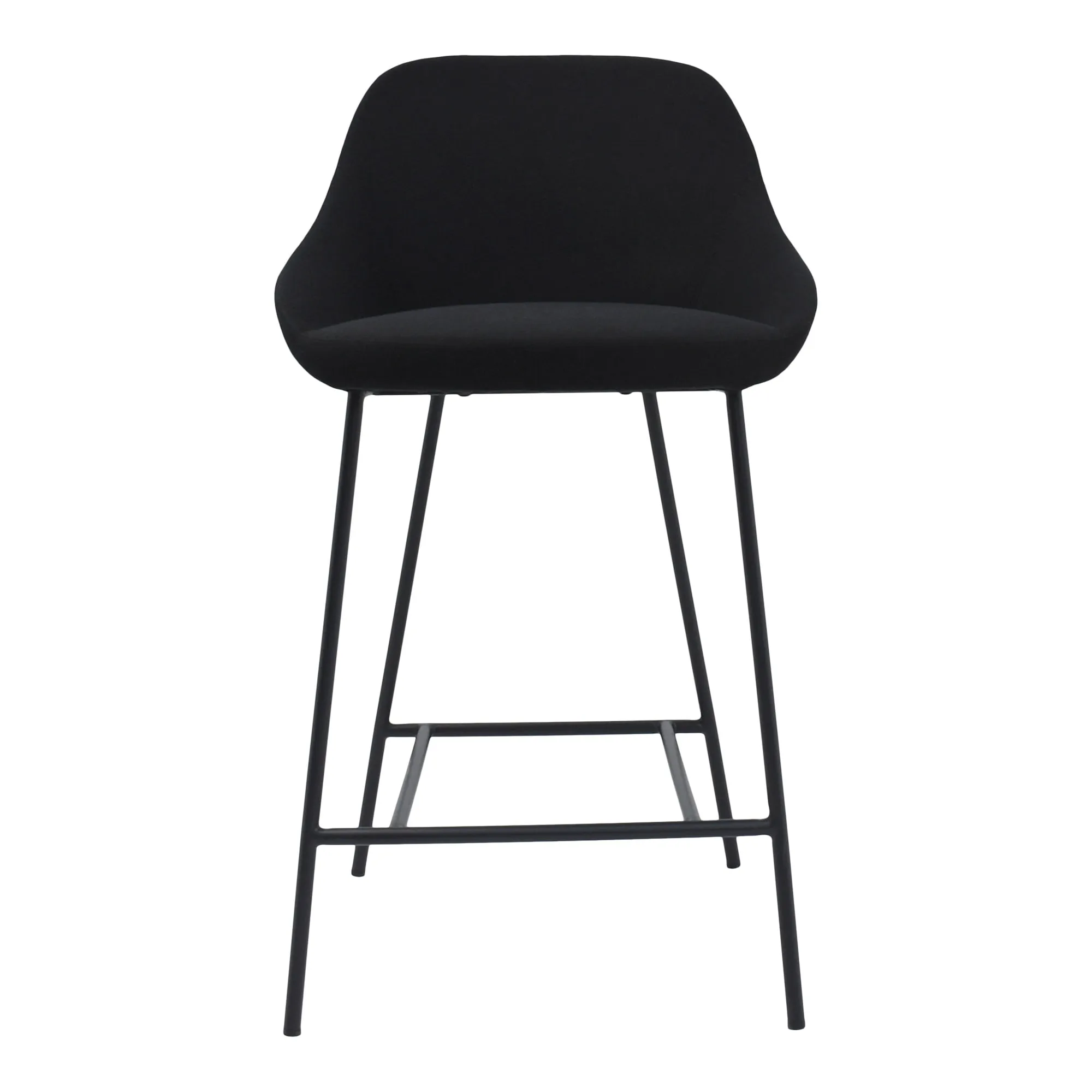 Shelby Black Upholstered Metal Counter Stool