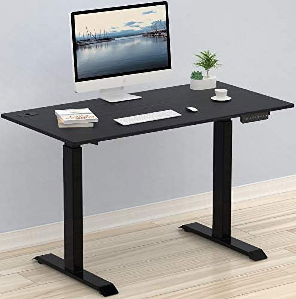 48 Inch Black Adjustable Height Standing Desk with Memory Preset