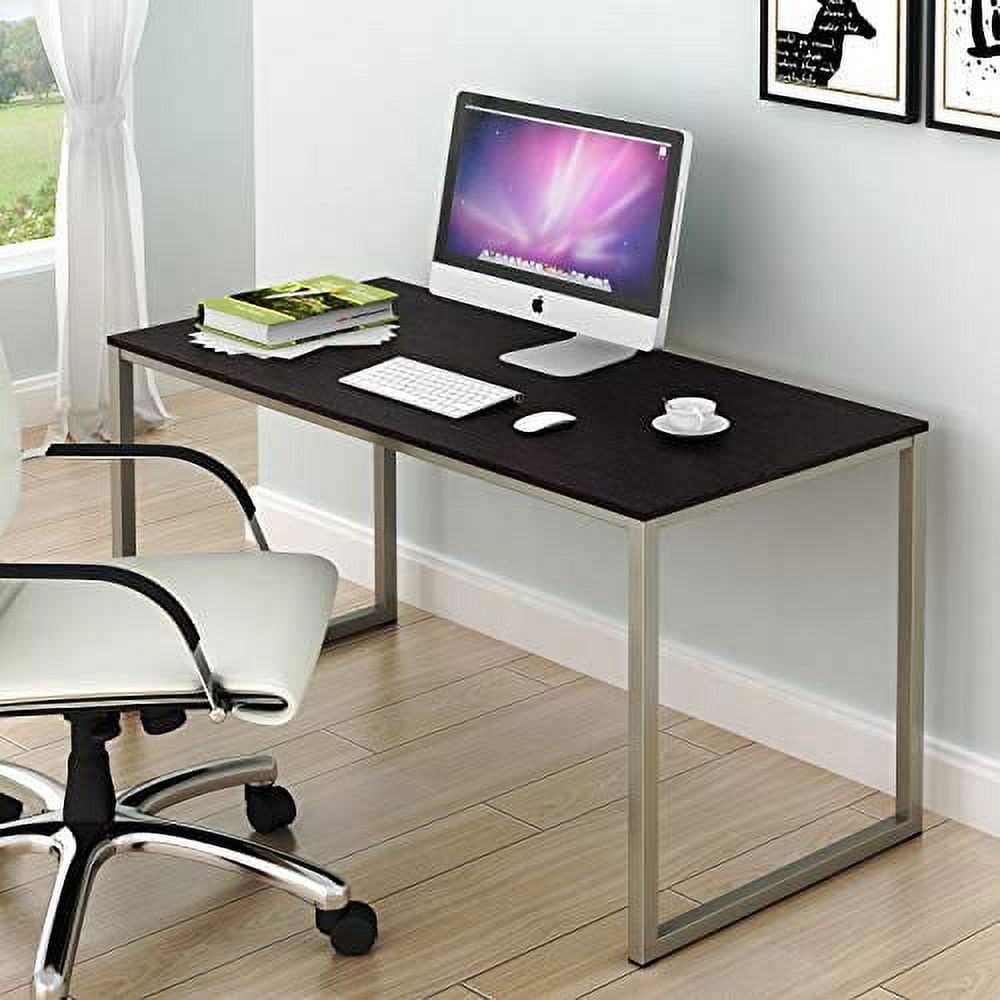 Espresso 48-Inch Rectangular Computer Desk with Steel Frame