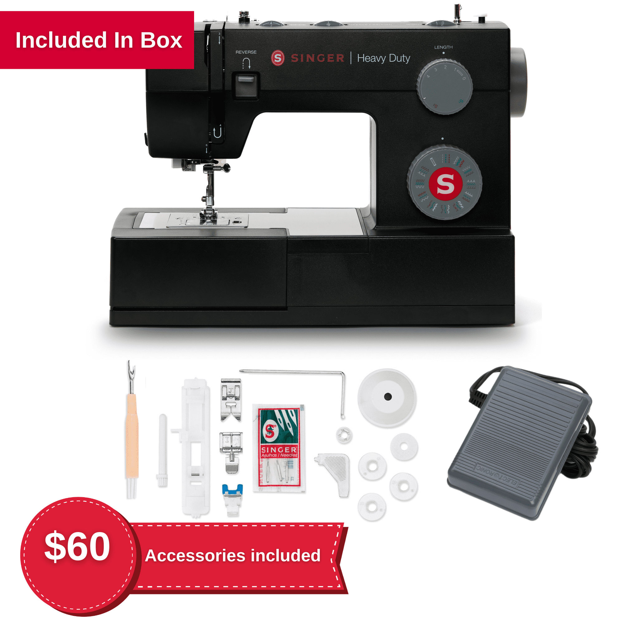 Singer Heavy Duty Black Sewing Machine with Accessory Kit