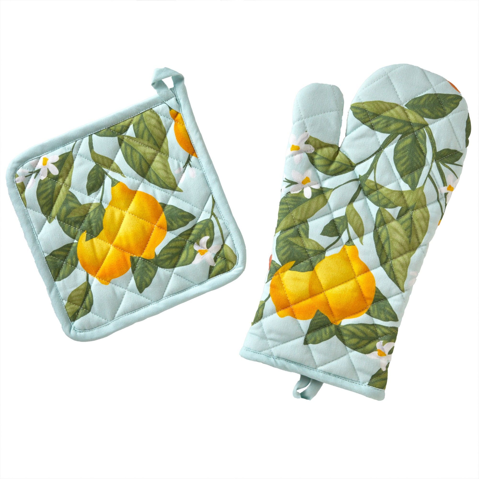 Citrus Grove Cotton Oven Mitt and Pot Holder Set