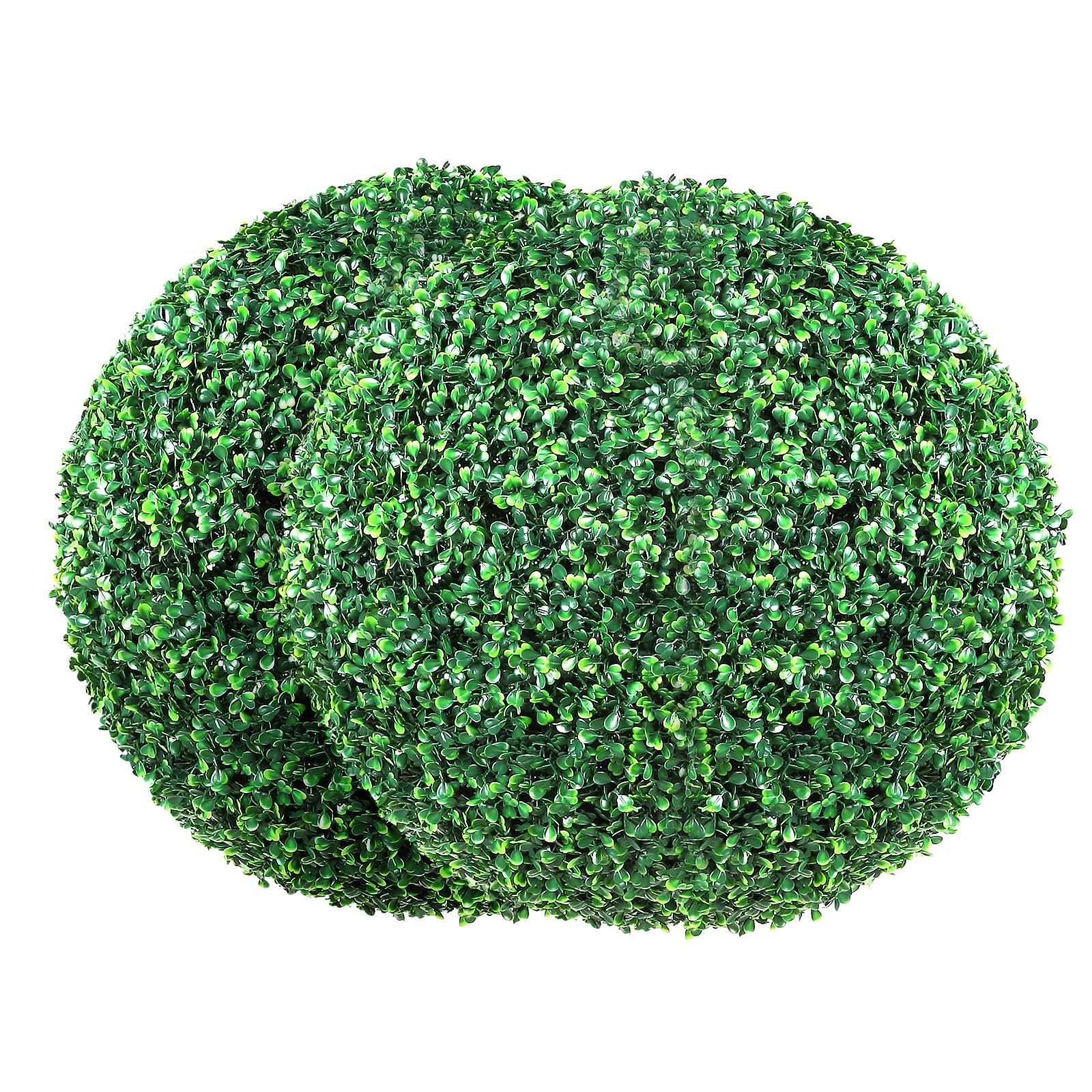 20'' Green Sphere-Shaped Faux Boxwood Topiary with LED Lights