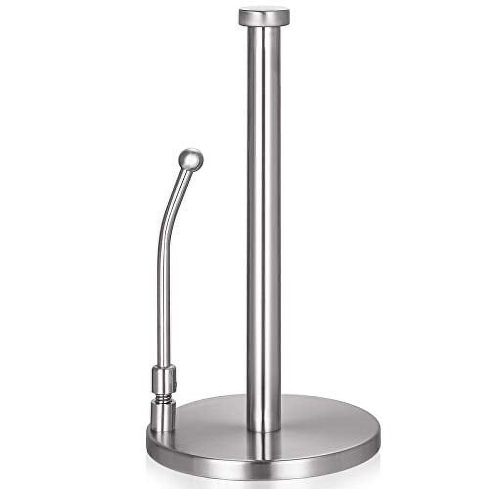 Stainless Steel Standing Paper Towel Holder with Spring Arm