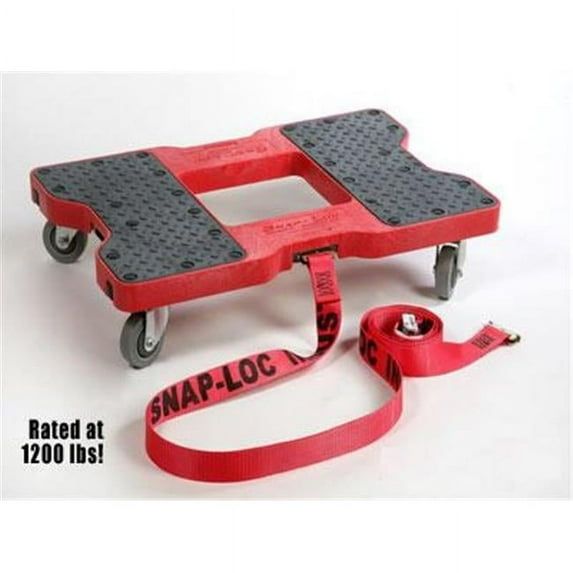 Red Heavy Duty Flat Dolly with Strap and Casters