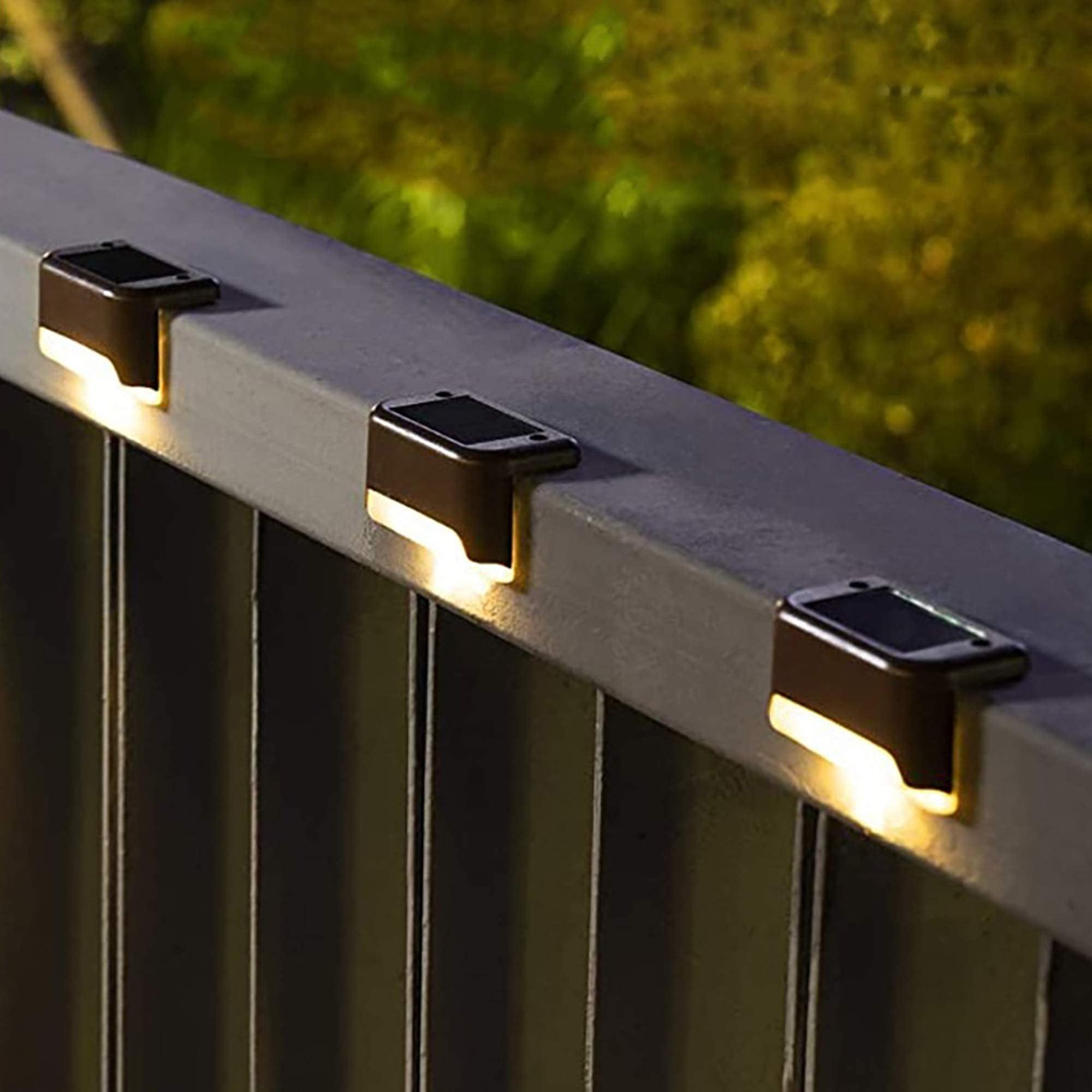 Warm White LED Solar Deck and Step Lights Multipack