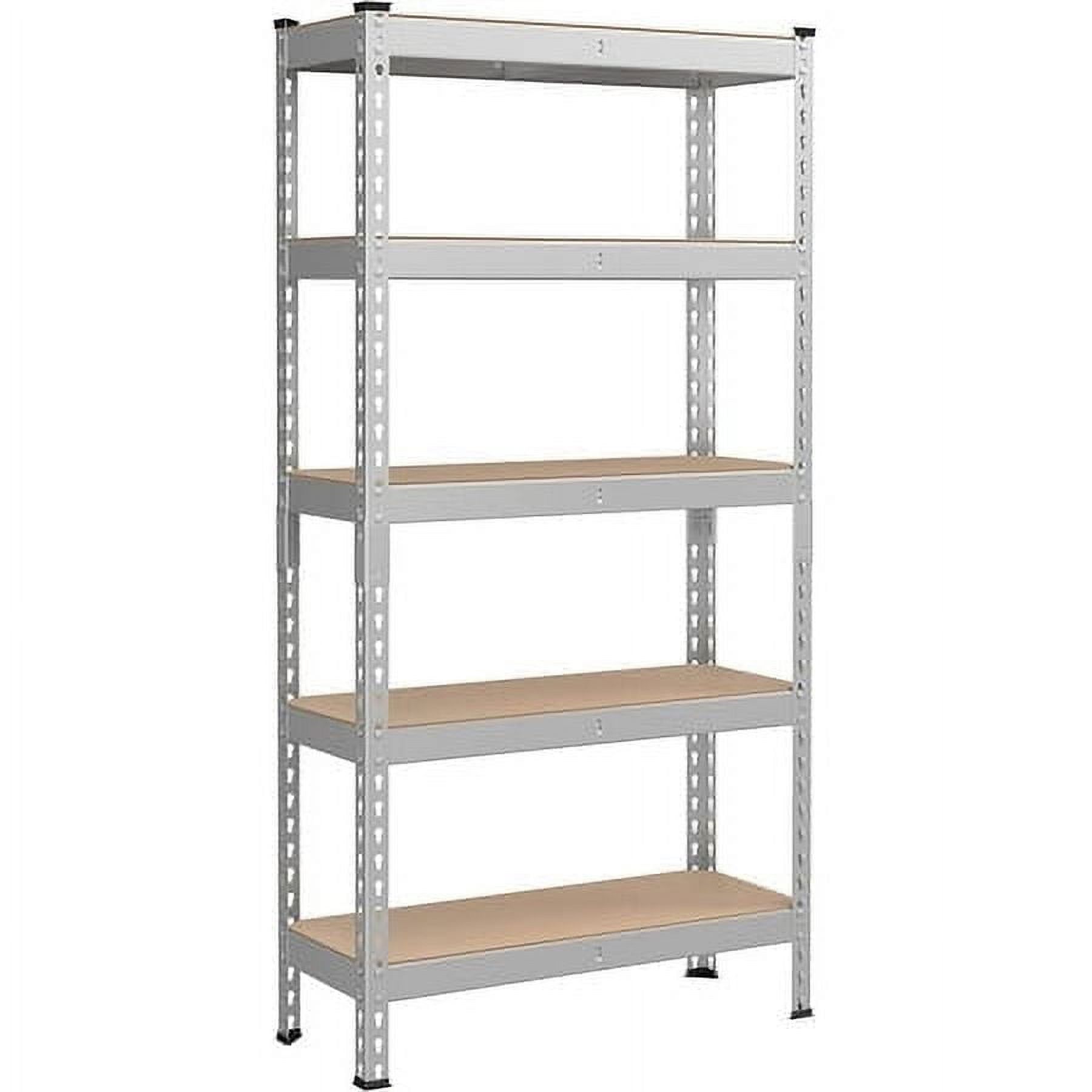 Silver 5-Tier Adjustable Steel Garage Shelving Unit