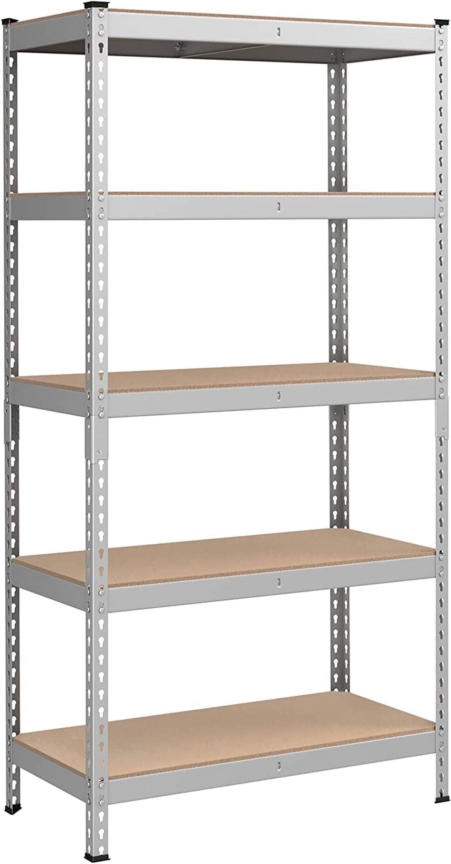 Silver 5-Tier Adjustable Metal Storage Shelving Unit