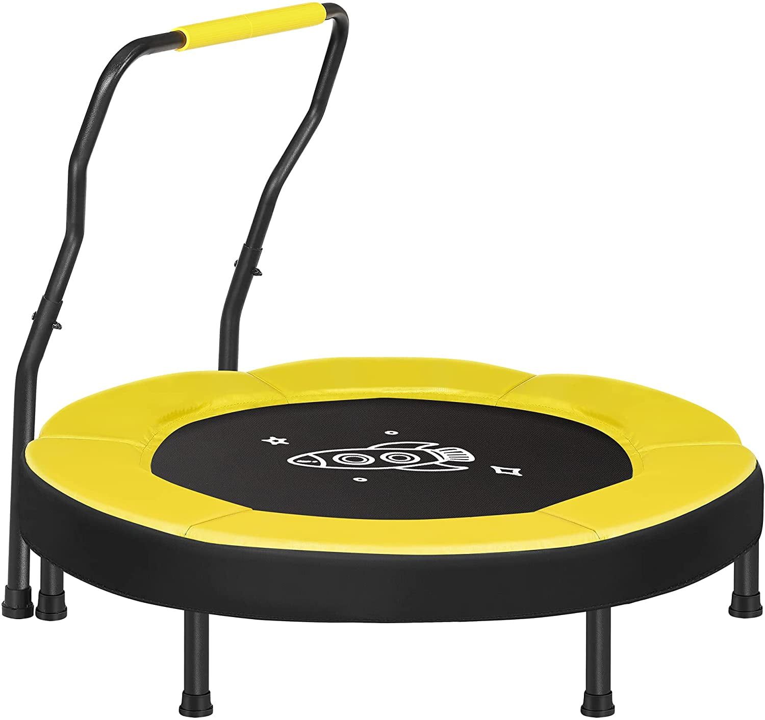 Kids' Yellow 3ft Round Trampoline with Handlebar