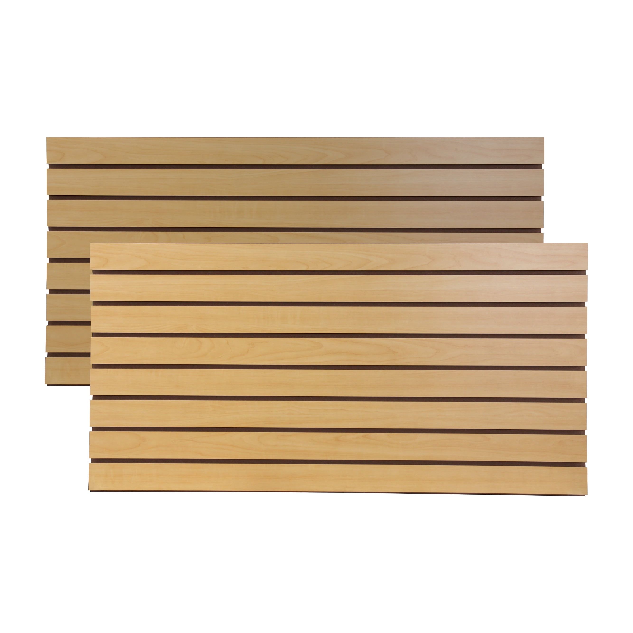 Maple Horizontal Slatwall Panels for Storage Organization, 4 ft x 2 ft, Pack of 2