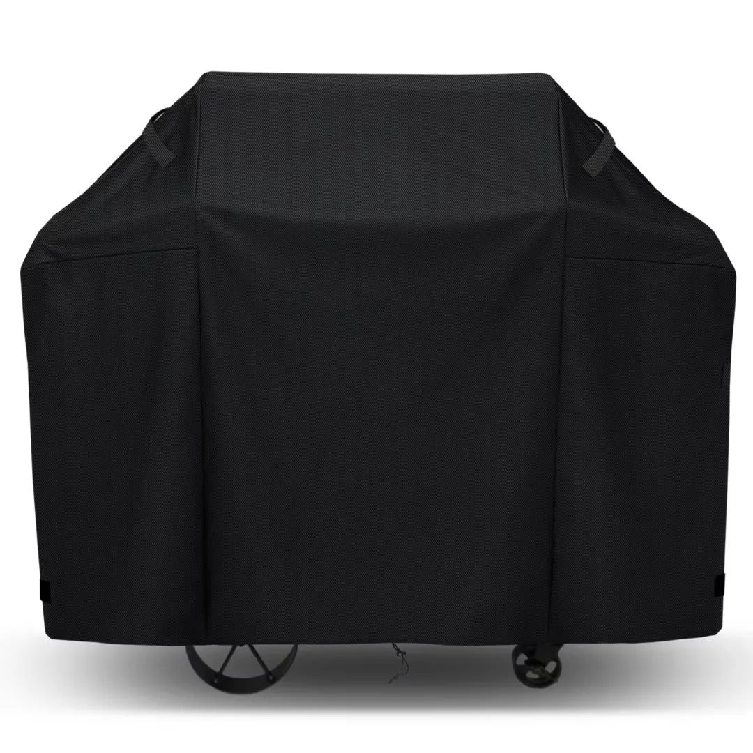 Heavy-Duty Black Waterproof BBQ Grill Cover with Handles