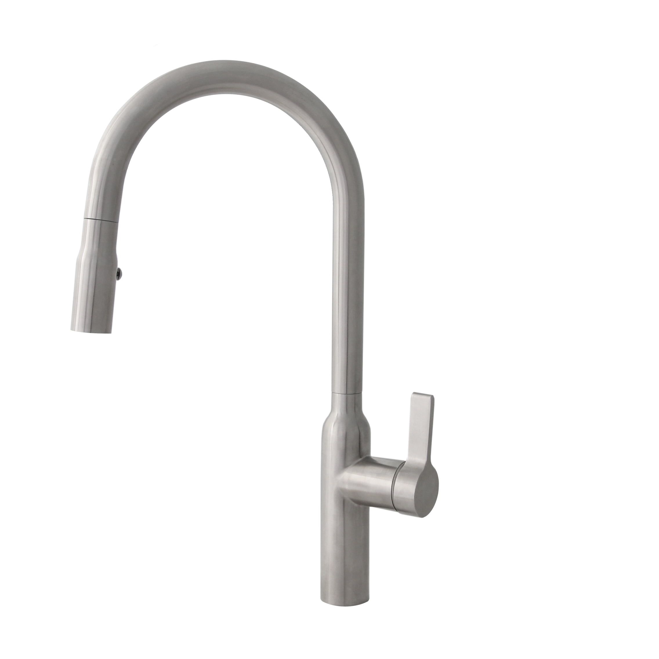 Brushed Stainless Steel Pull Down Kitchen Faucet with Pull-out Spray