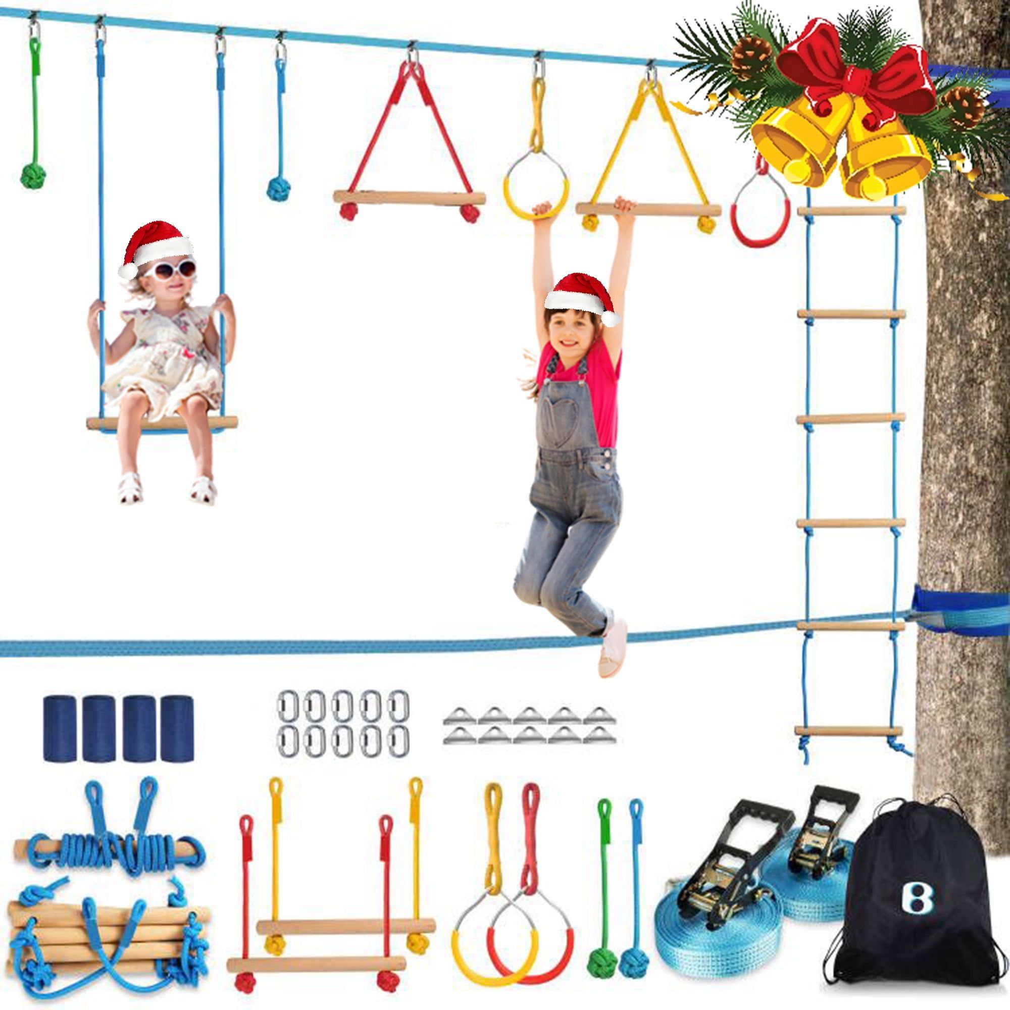 Kids' Ninja Warrior Obstacle Course Kit with Swing and Ladder