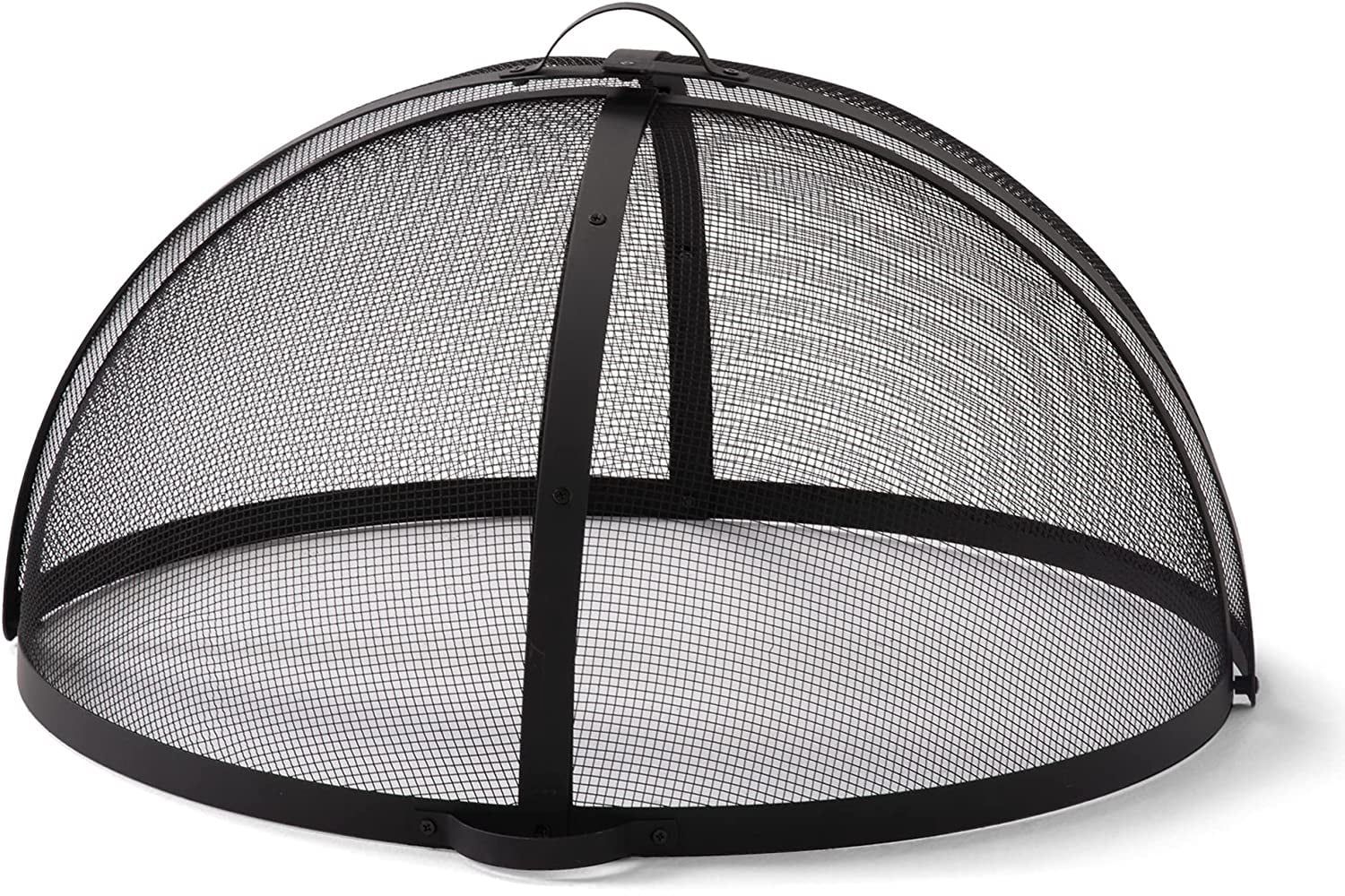 36-Inch Black Steel Mesh Fire Pit Screen with Handle