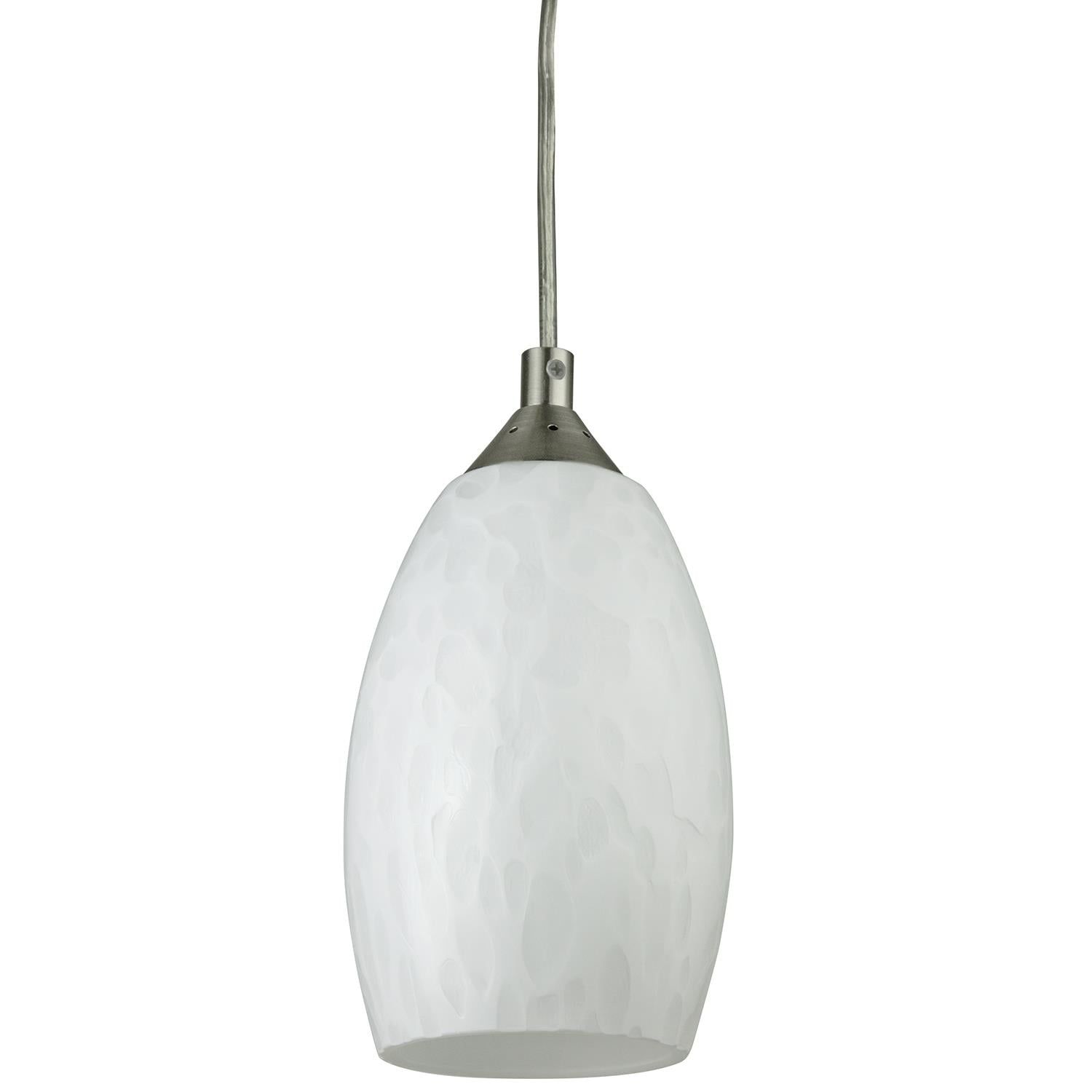 Juneau 11" White Glass LED Pendant Light in Brushed Nickel