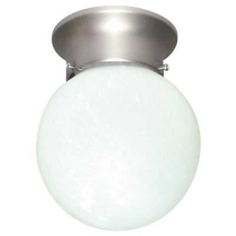 Elegant 8" Globe Ceiling Light in Brushed Nickel with Alabaster Glass