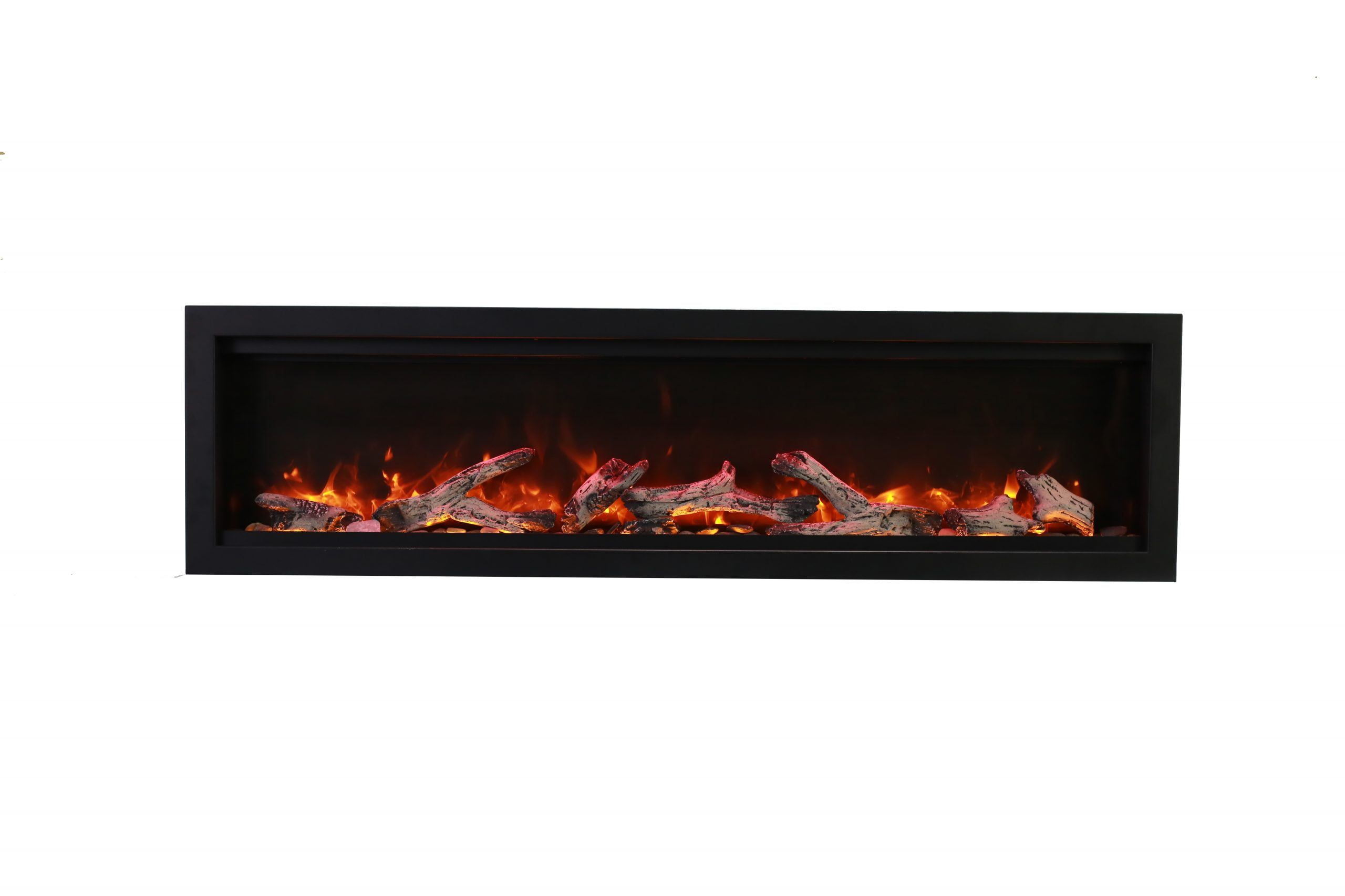 Symmetry 74'' Black Wall Mounted Electric Fireplace