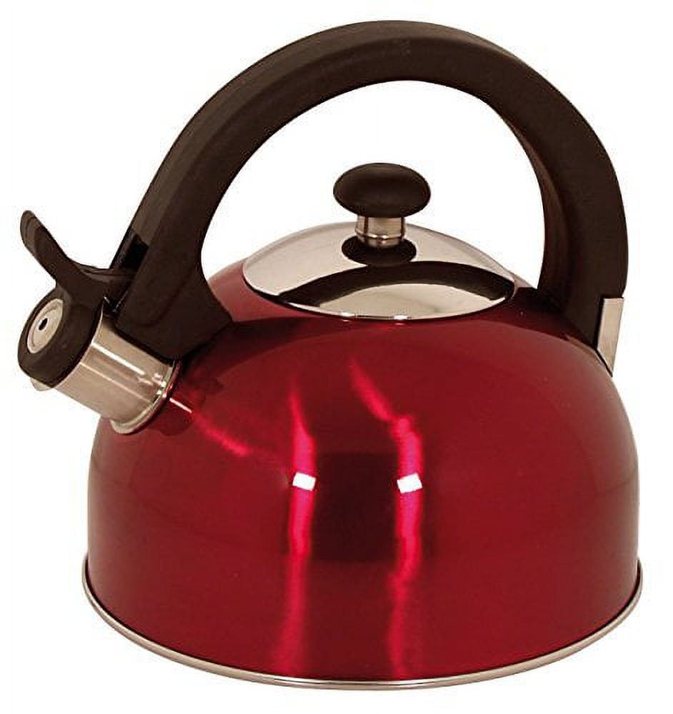 Sabal 2.1 Qt Red Stainless Steel Whistling Tea Kettle