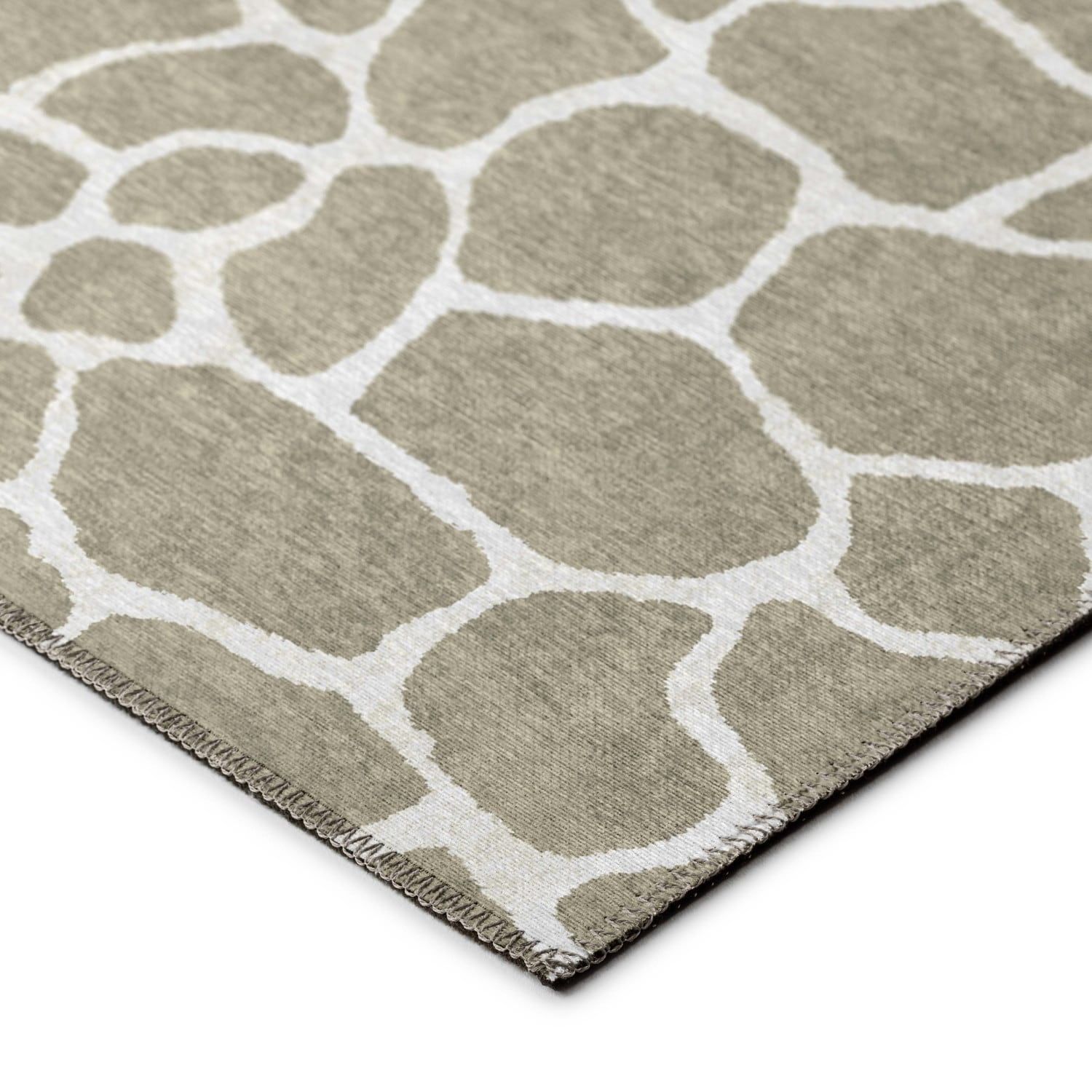 Taupe Rectangular Chenille Non-slip Washable Area Rug