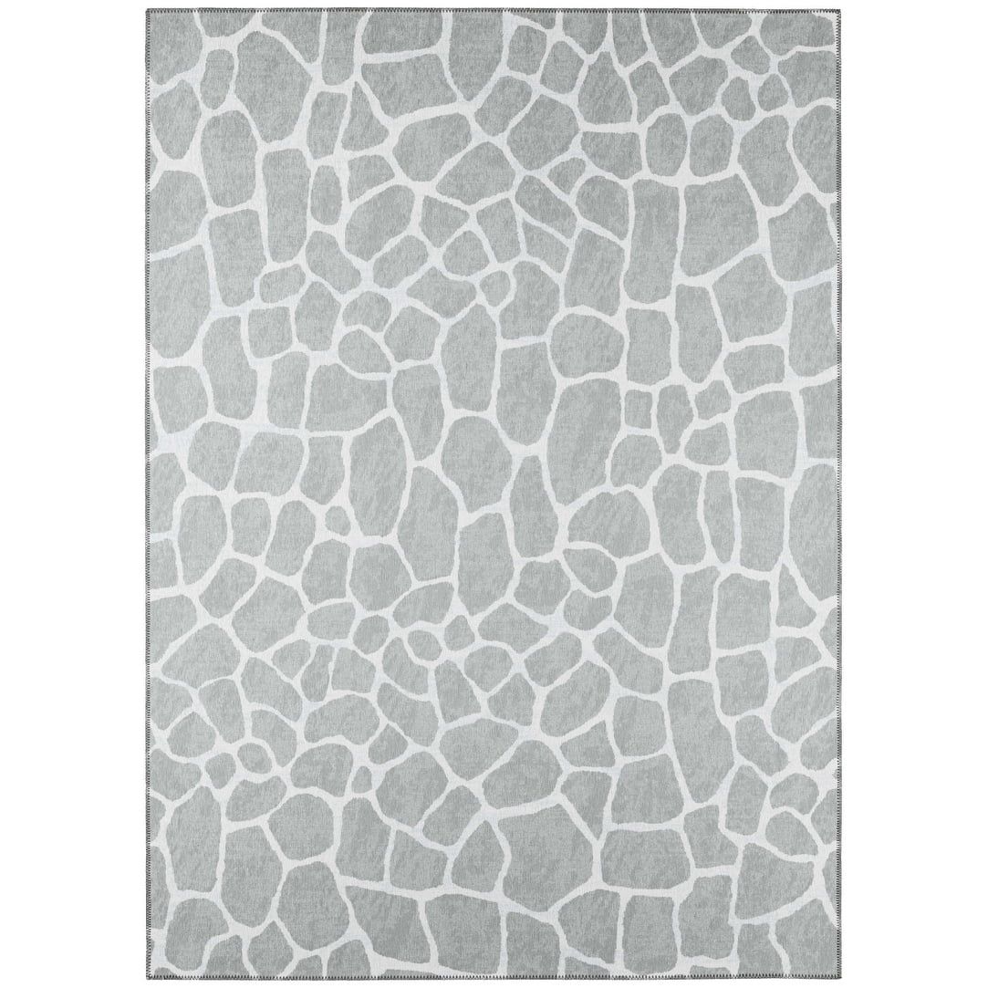 Gray Giraffe Print Flat Woven Chenille Area Rug 5' x 7'