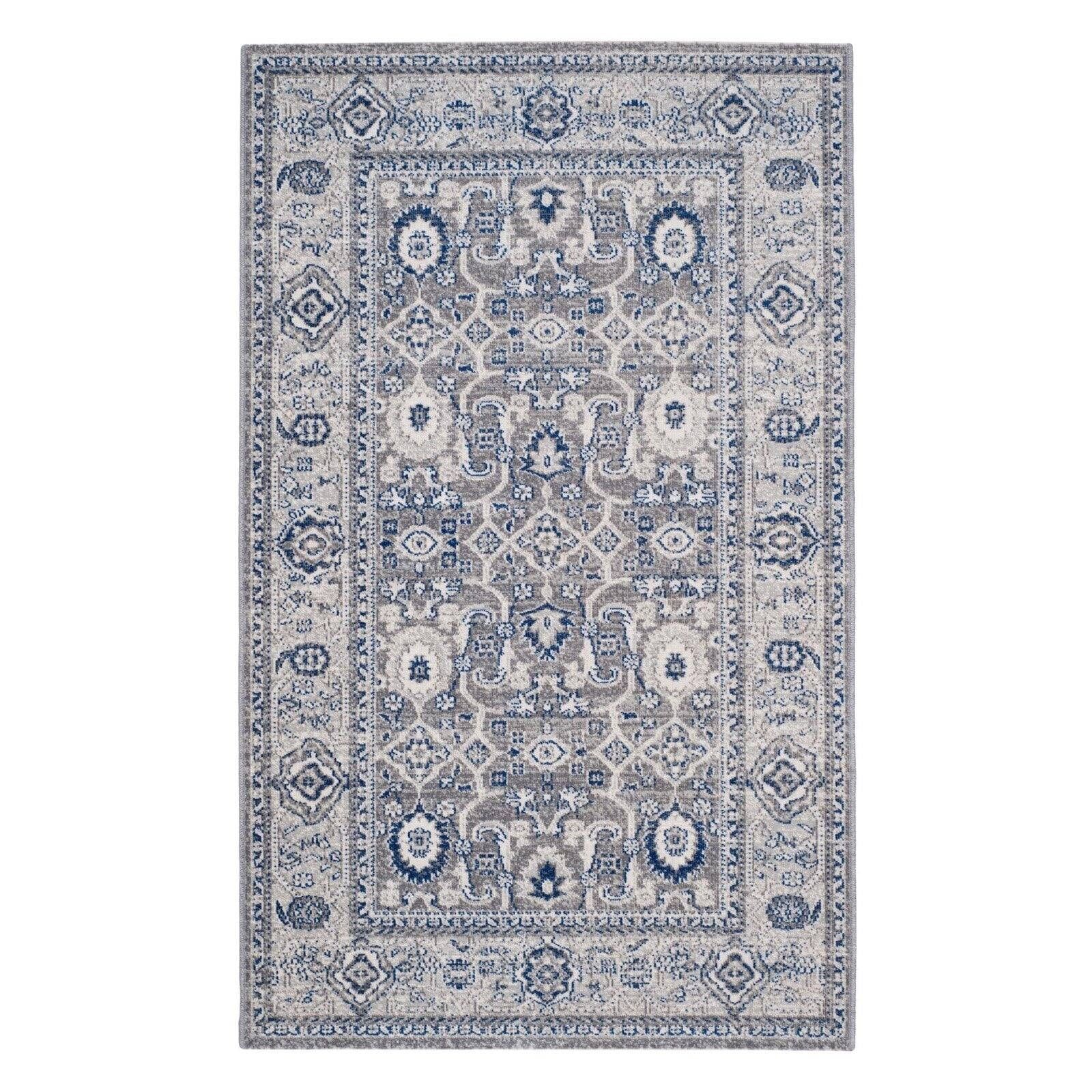 Artisan Gray and Silver Rectangular Synthetic Rug 5'-1" x 7'-6"