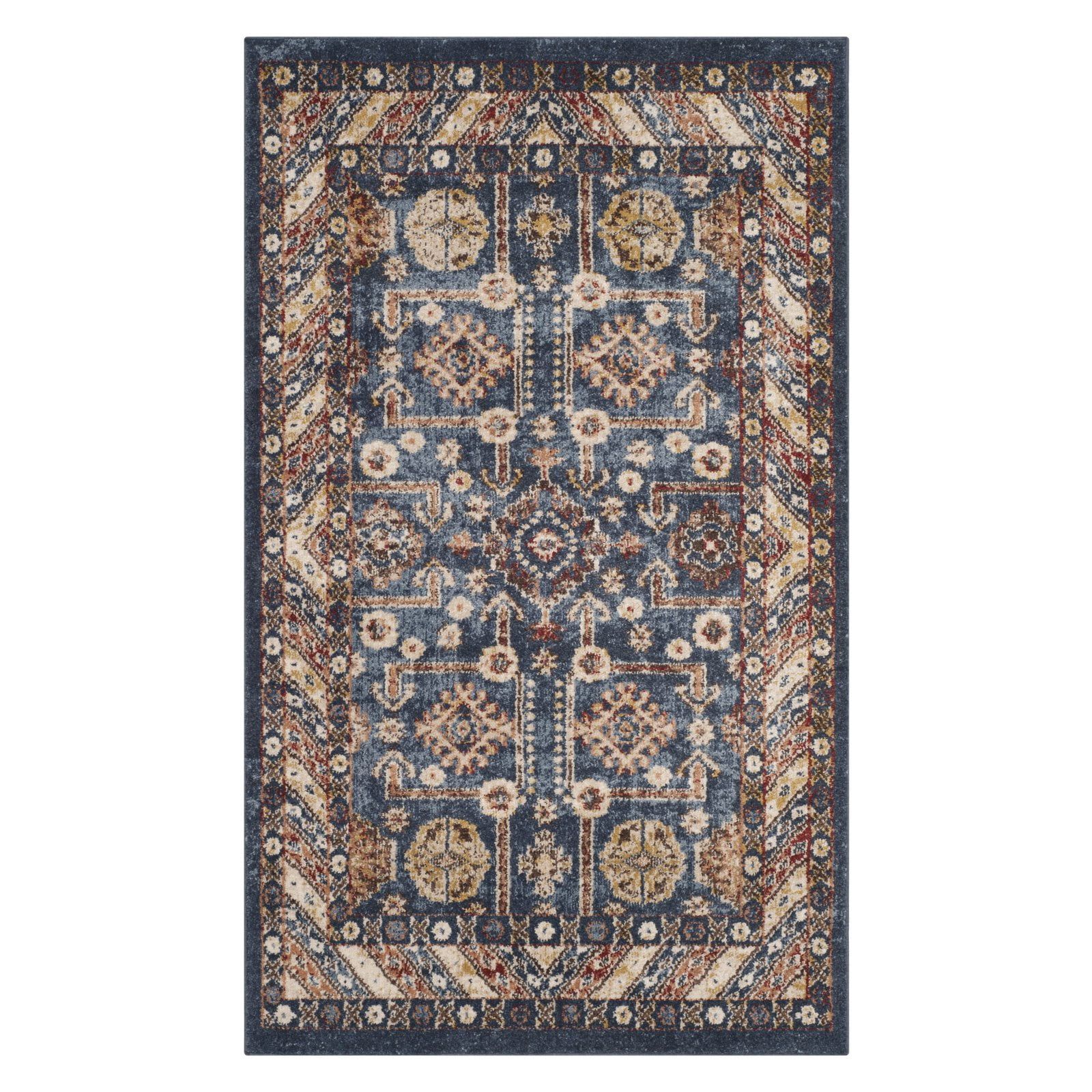 Royal Ivory Multi-Color Synthetic 9' x 12' Area Rug