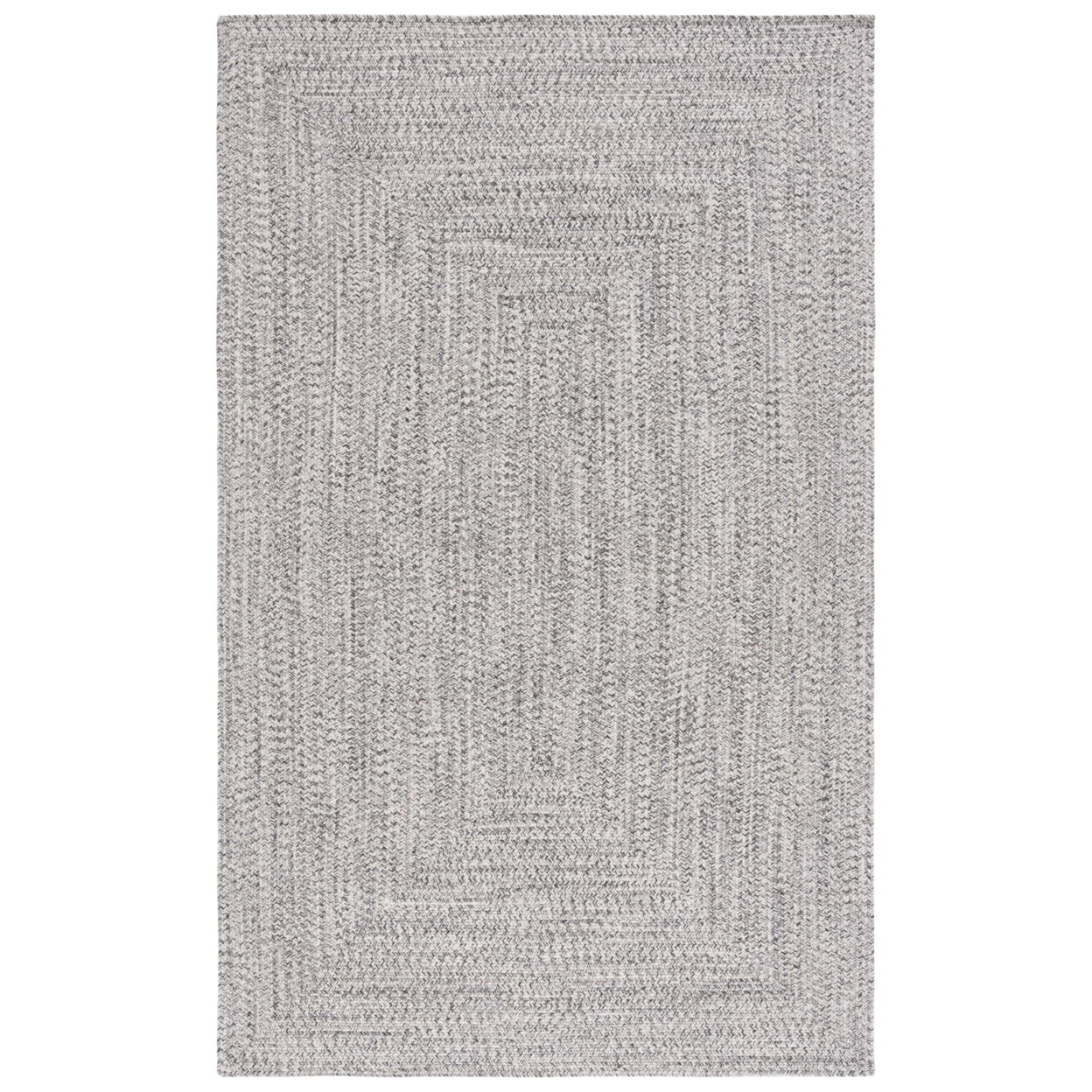 Handmade Gray and Ivory Braided Reversible 8' x 10' Area Rug