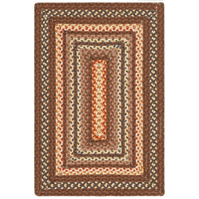 Handwoven Brown and Light Brown Braided Oval Area Rug