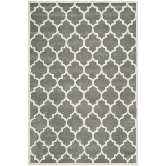 Handmade Off-White Tufted Wool Round Area Rug