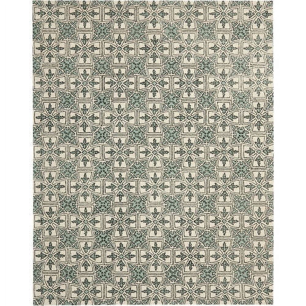 Light Blue Wool Handmade Tufted 6' x 9' Rug