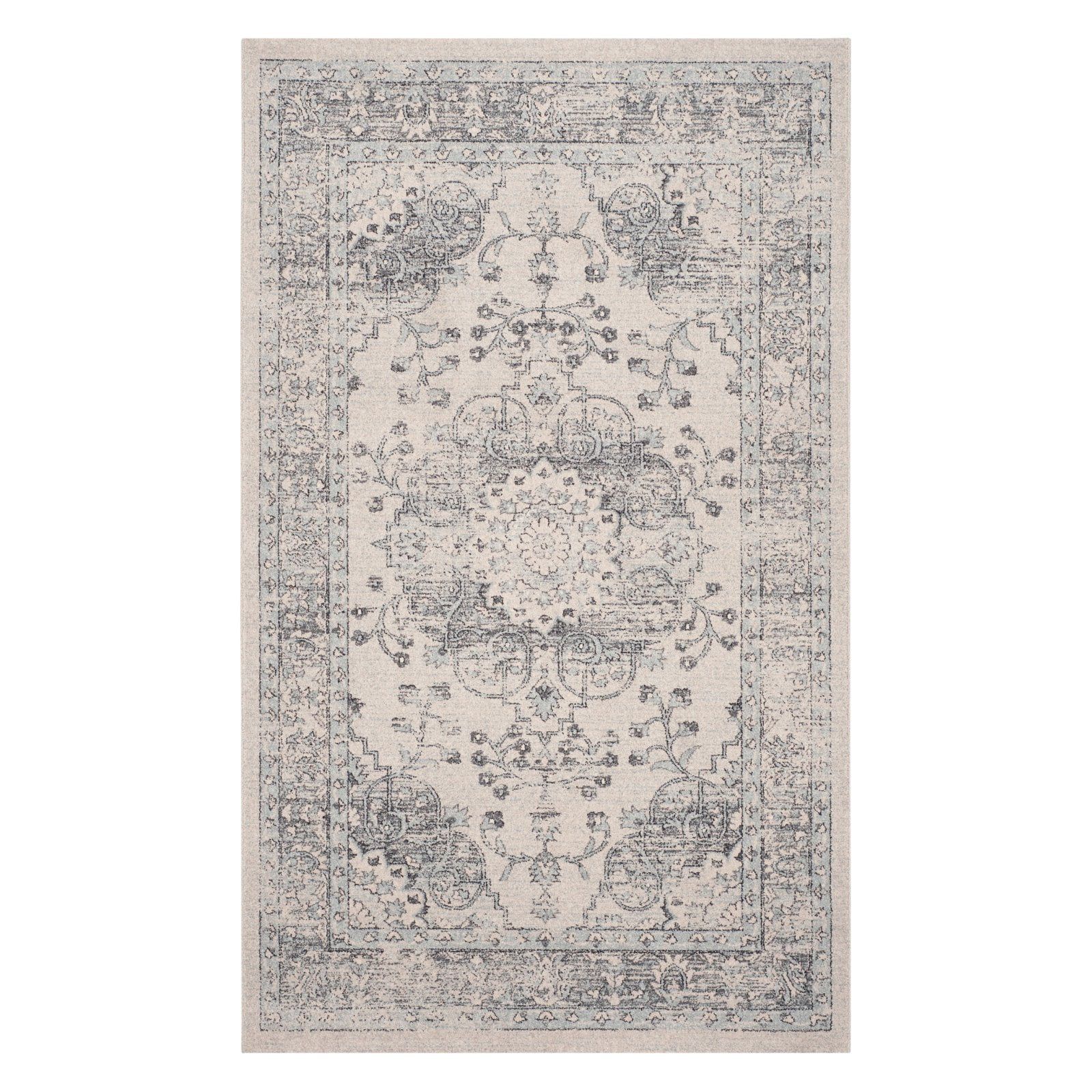 Handmade Blue Synthetic Rectangular 4' x 6' Rug