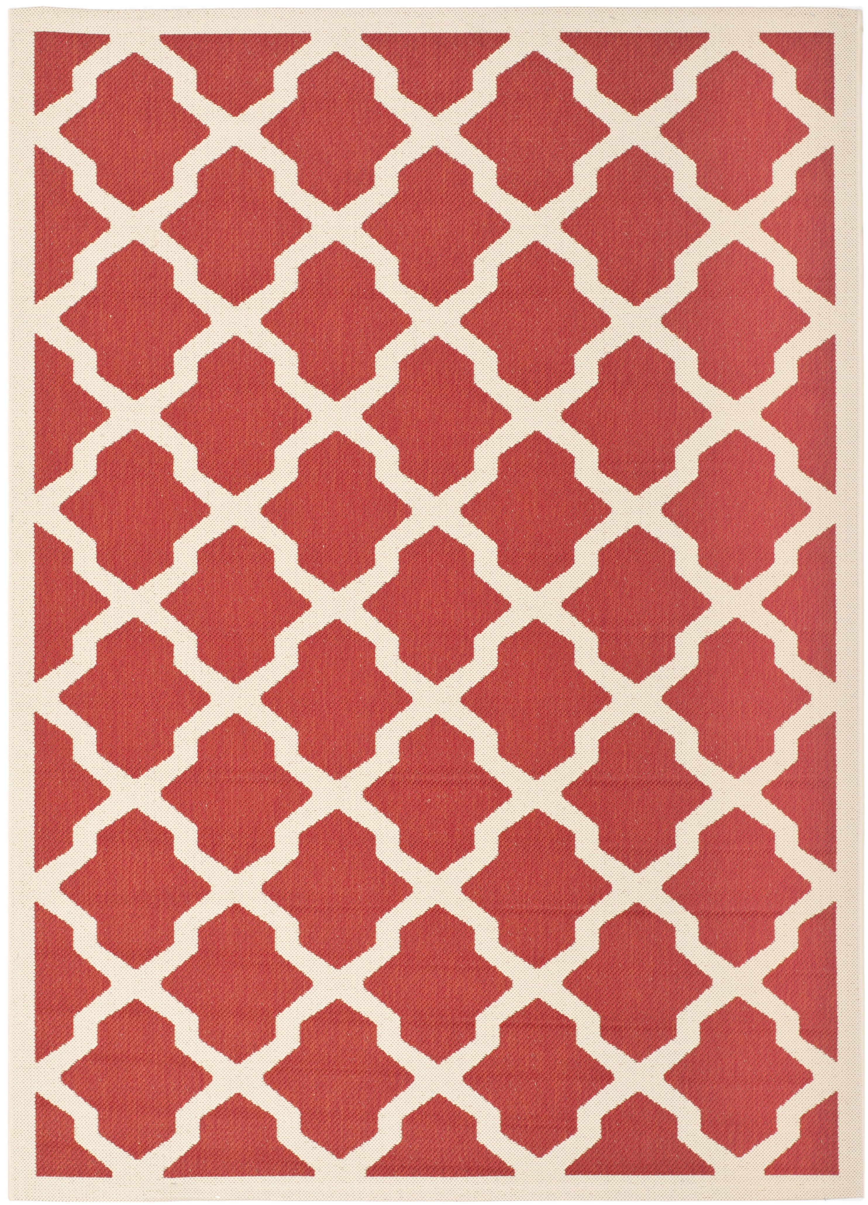 Reversible Easy-Care Red Synthetic 9' x 12' Outdoor Rug