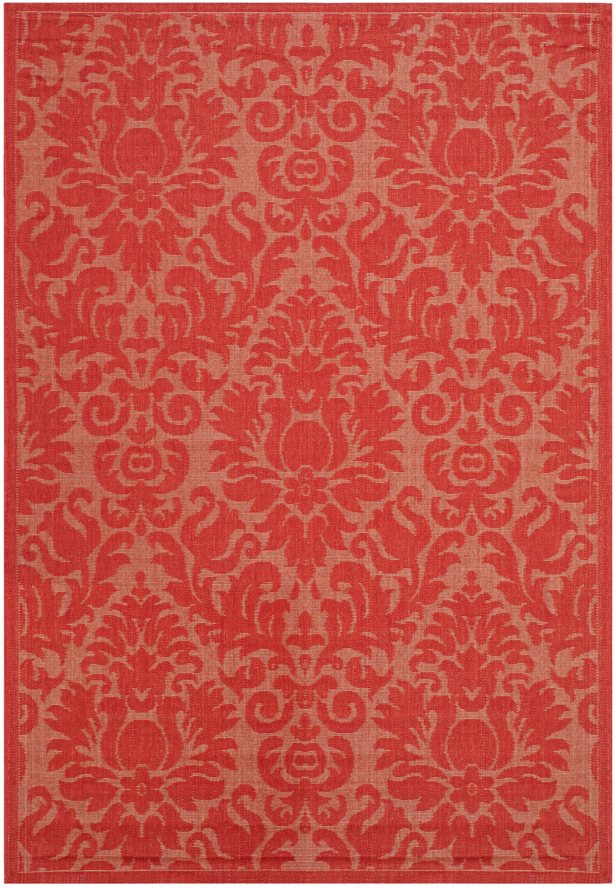 Sultry Red Synthetic 5' x 7' Easy-Care Outdoor Area Rug