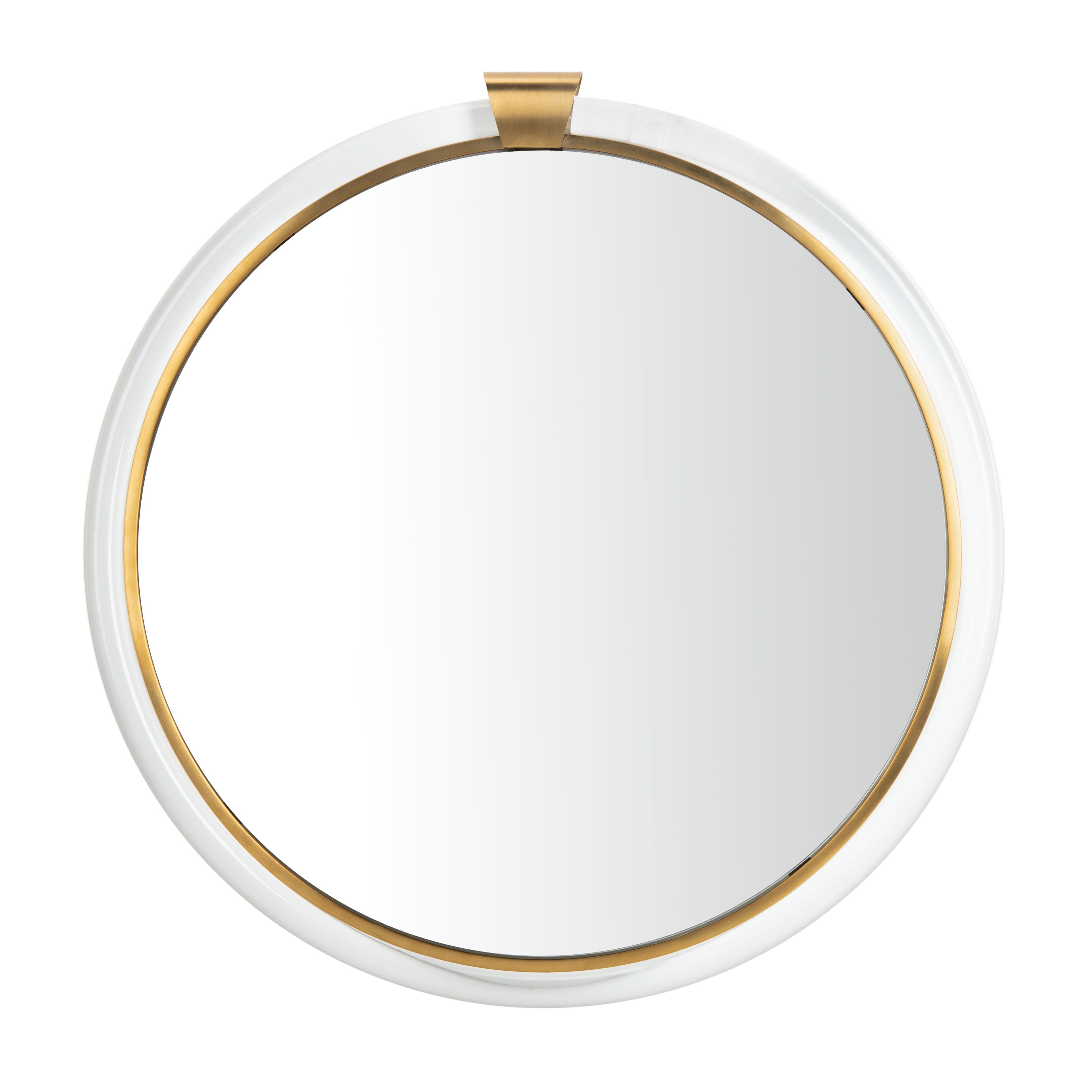 26" Round Silver and Gold Transitional Wall Mirror