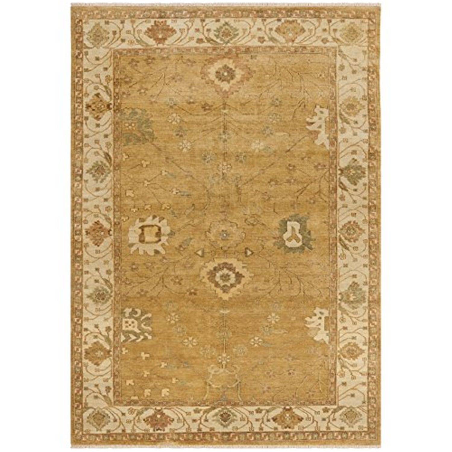 Ivory Elegance Hand-Knotted Wool Oushak Rectangular Rug 10' x 14'