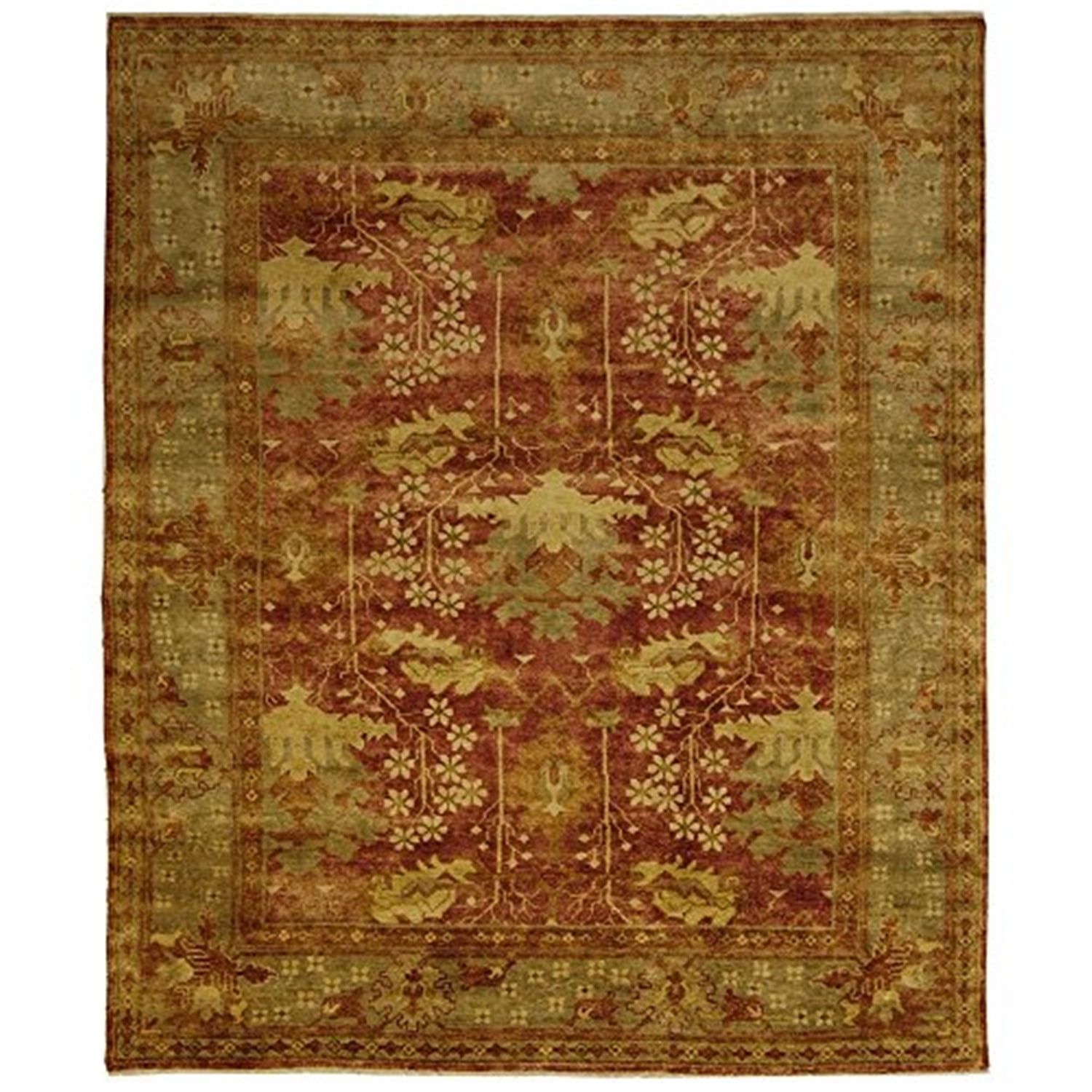 Hand-Knotted Red Wool 10' x 14' Oriental Area Rug