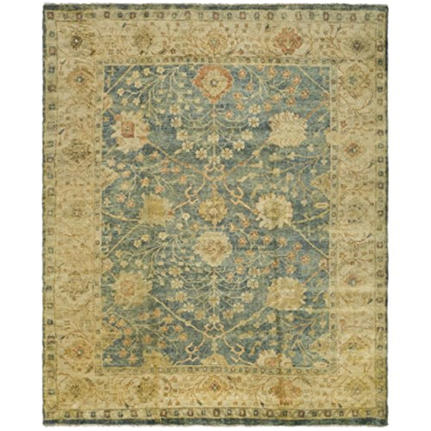 Safavieh Couture Oushak Medium Blue Hand-Knotted Wool Area Rug 9' x 12'