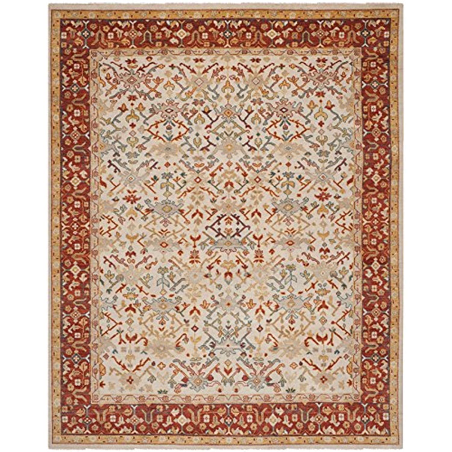 Sultanabad Ivory Wool 9' x 12' Hand-Knotted Area Rug