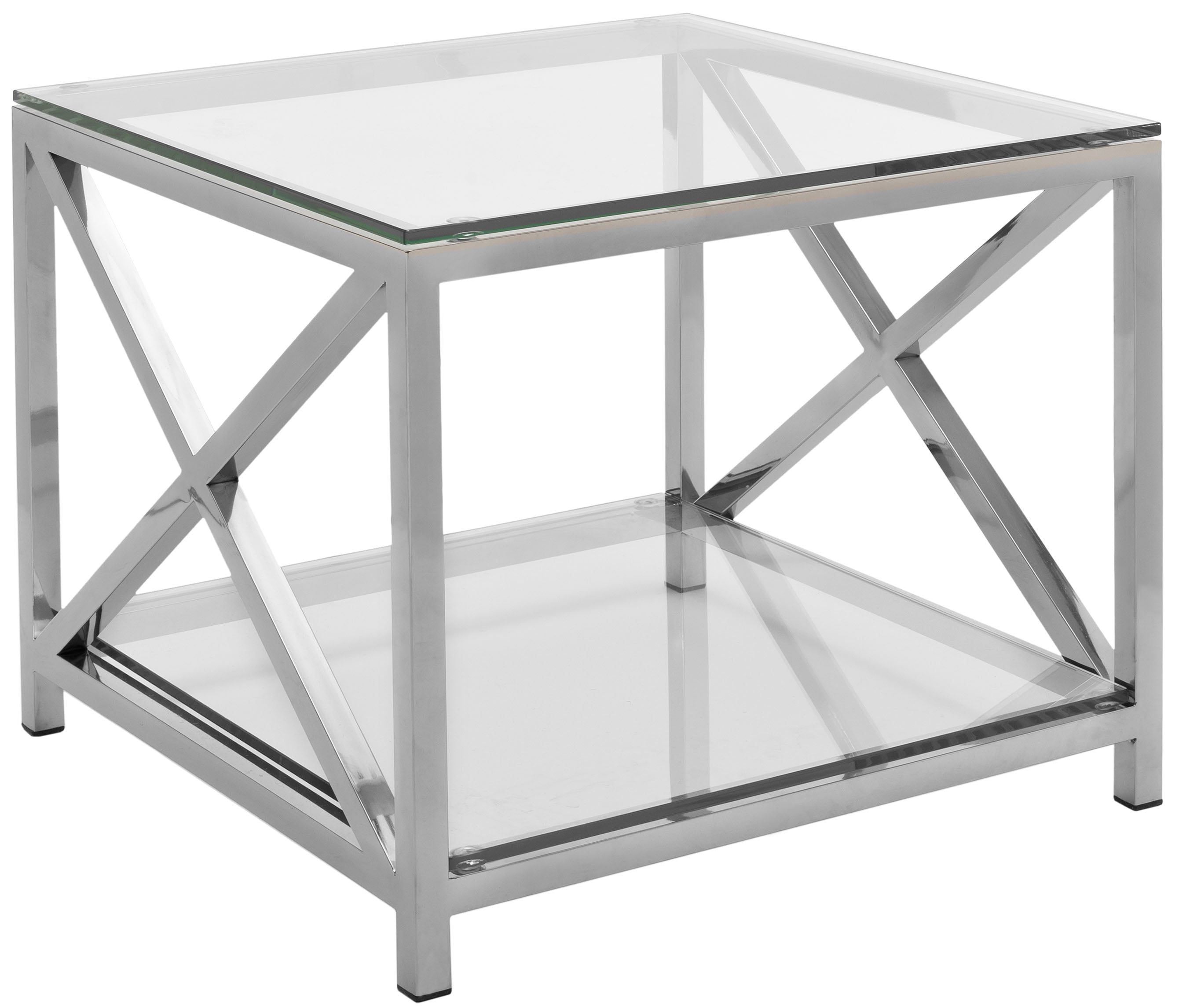 Hayward 24" Chrome and Glass Square End Table