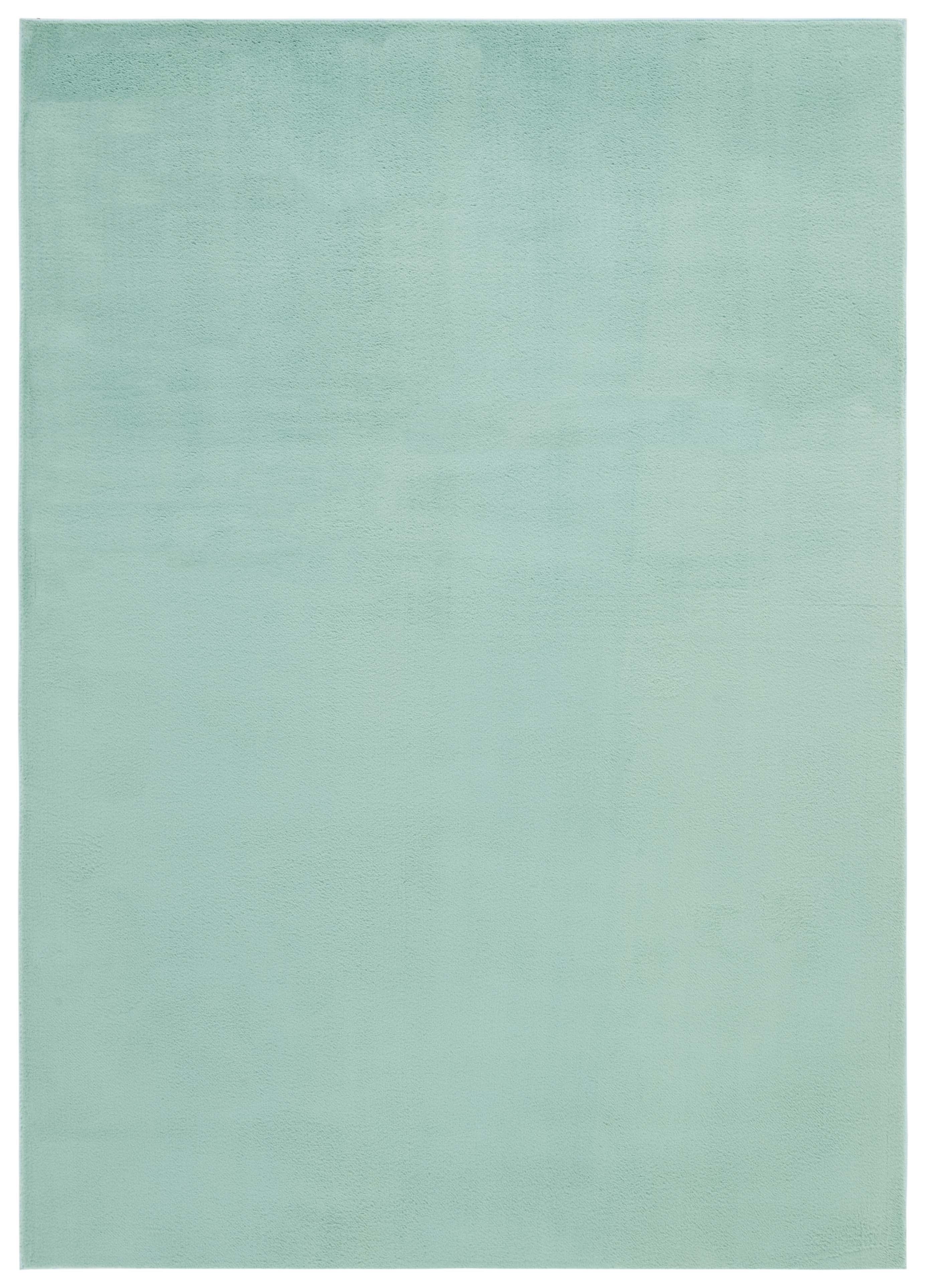 Sage Green Faux Rabbit Fur Washable 4' x 6' Area Rug