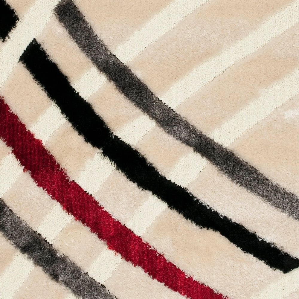 Handmade Multicolor Stripe Shag Wool Blend 8' x 10' Area Rug