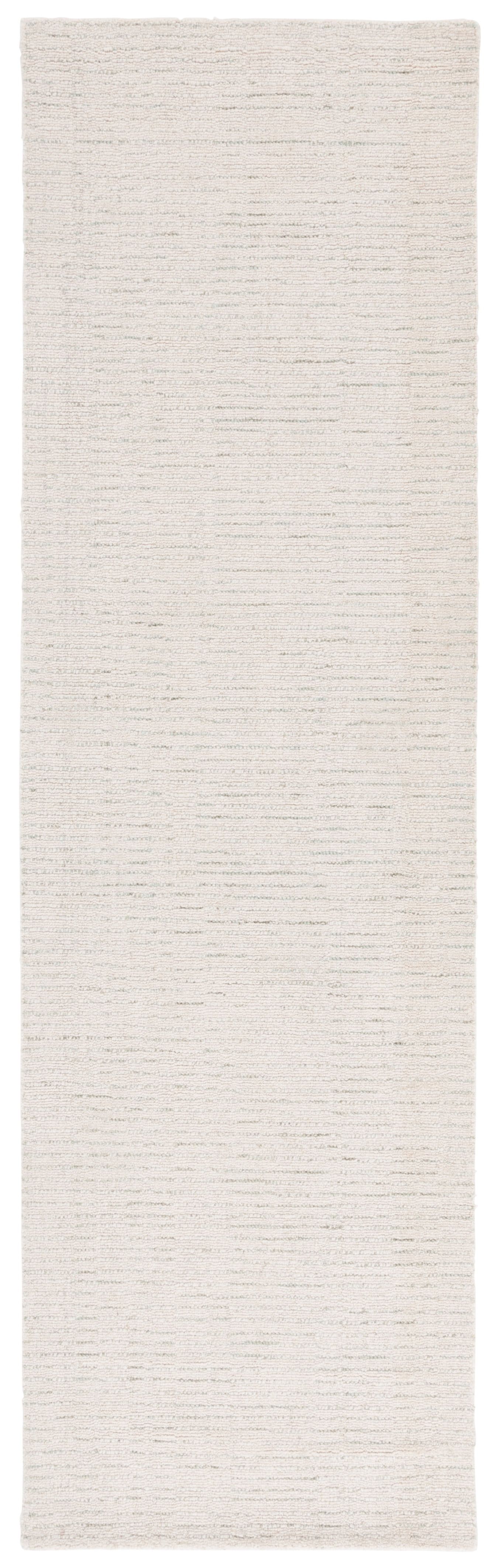 Hand-Tufted Ivory and Sage Wool Runner Rug, 2'-3" x 8'