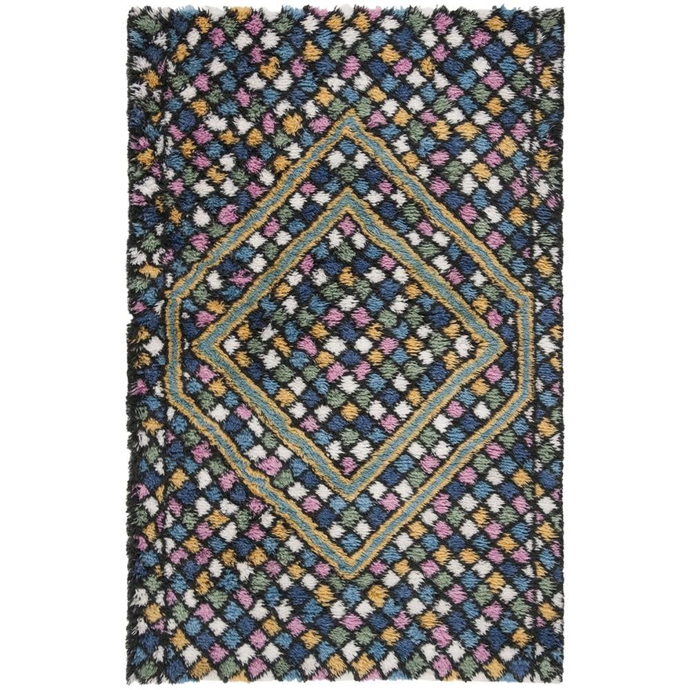 Casablanca Hand-Tufted Blue & Gold Wool Shag Rug 8' x 10'