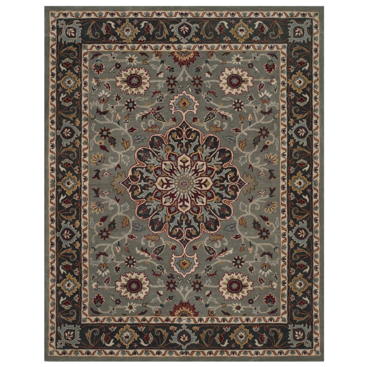 Safavieh Heritage Gray and Charcoal 4' x 6' Handmade Wool Area Rug