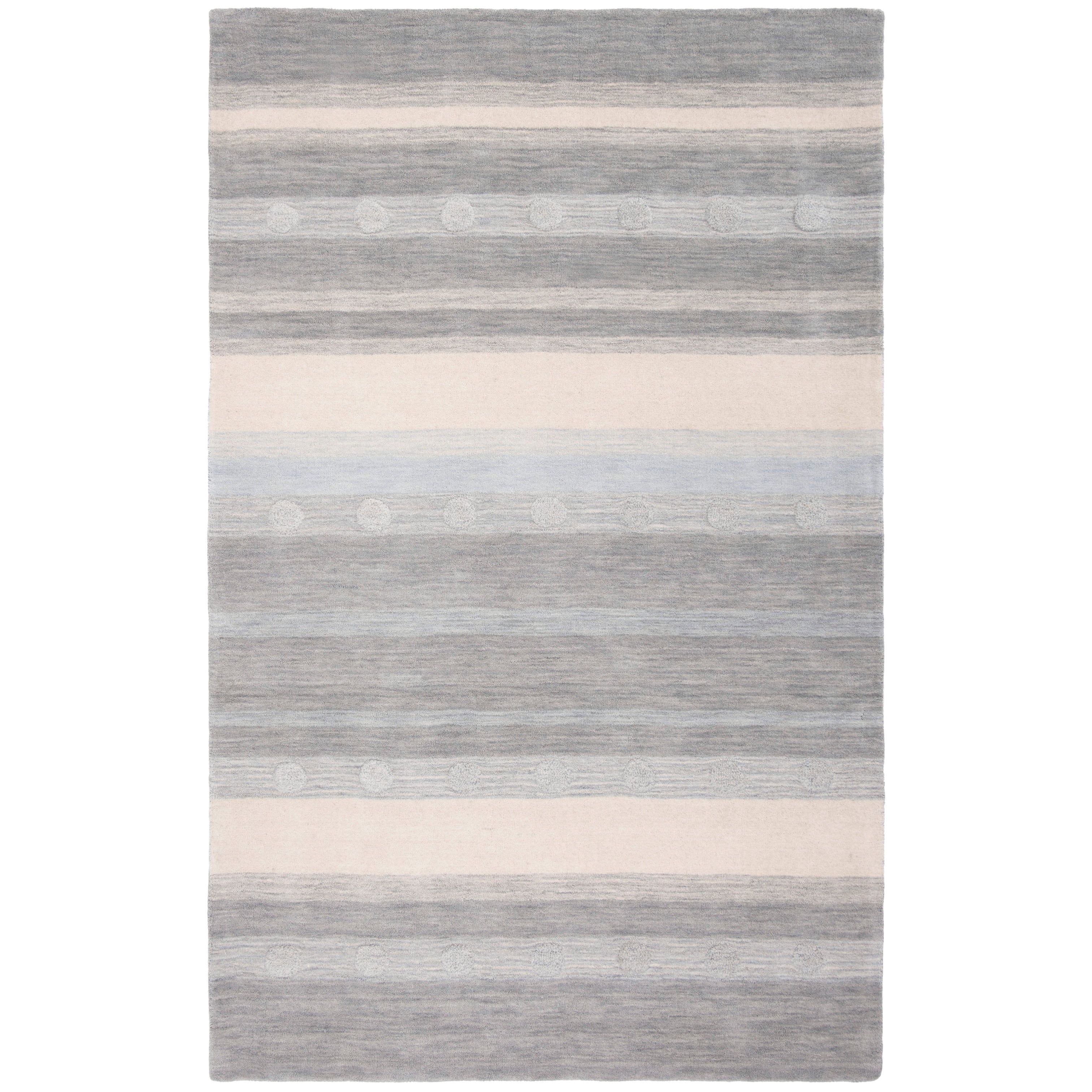 Gray and Ivory Hand-Tufted Wool Kids 6' x 9' Rug