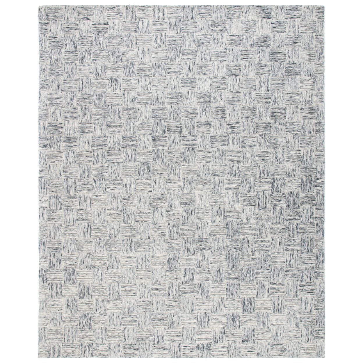 Elegant Gray Square Tufted Wool Rug, Handmade - 59" x 59"