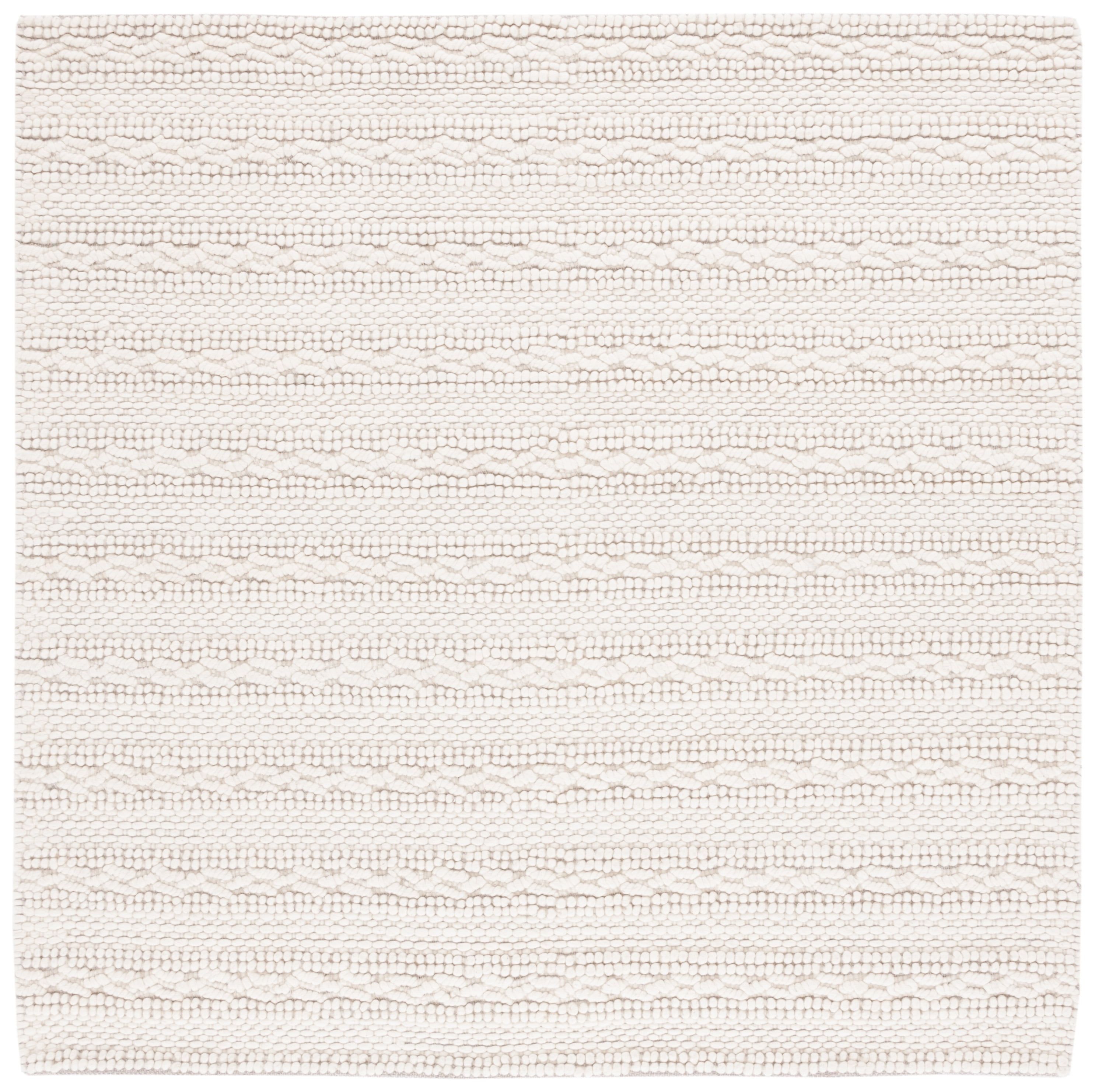 Ivory Braided Wool 6' x 6' Square Area Rug