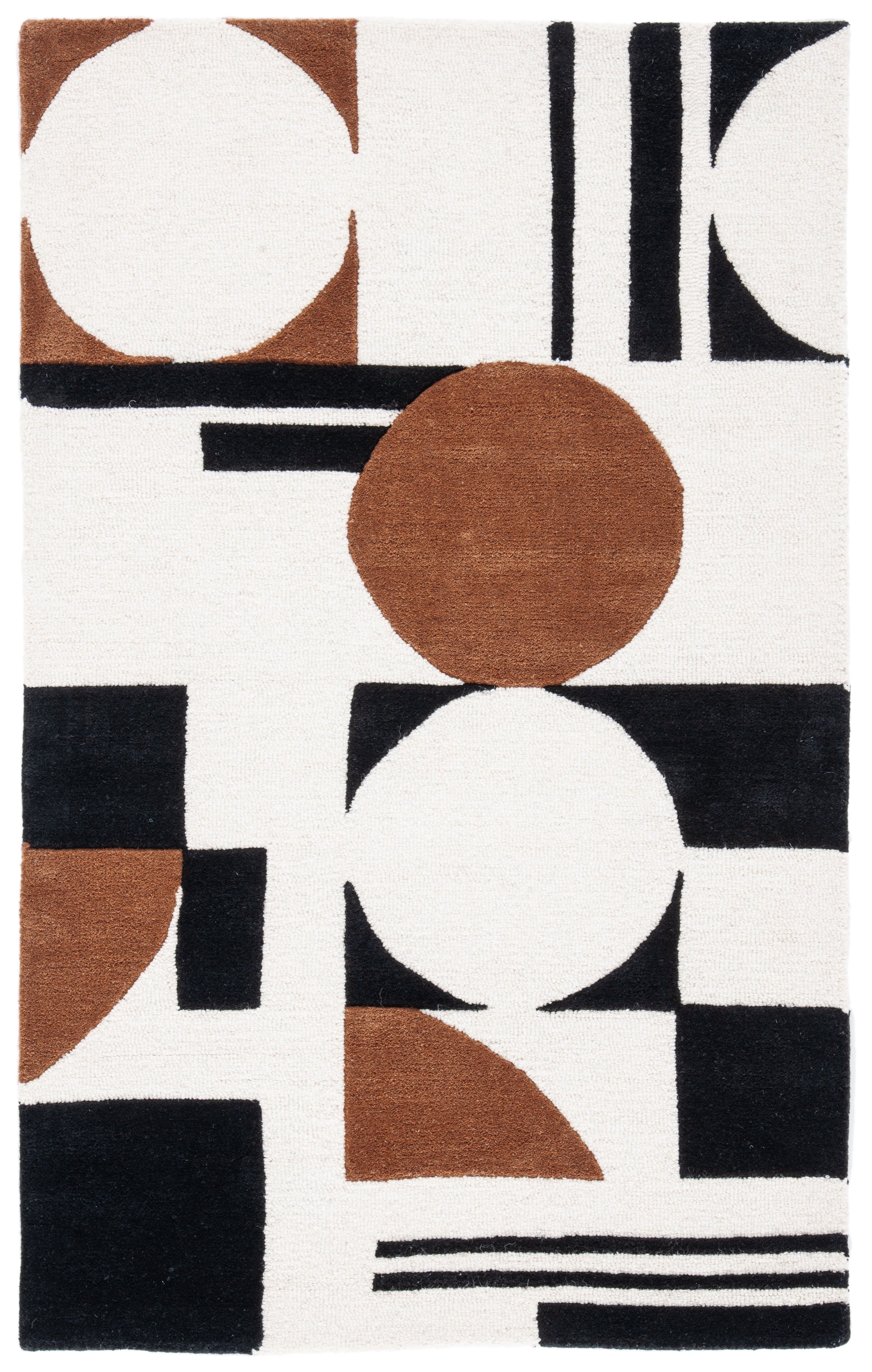 SAFAVIEH Rodeo Drive Darien Abstract Area Rug, Ivory/Black, 4' x 6'