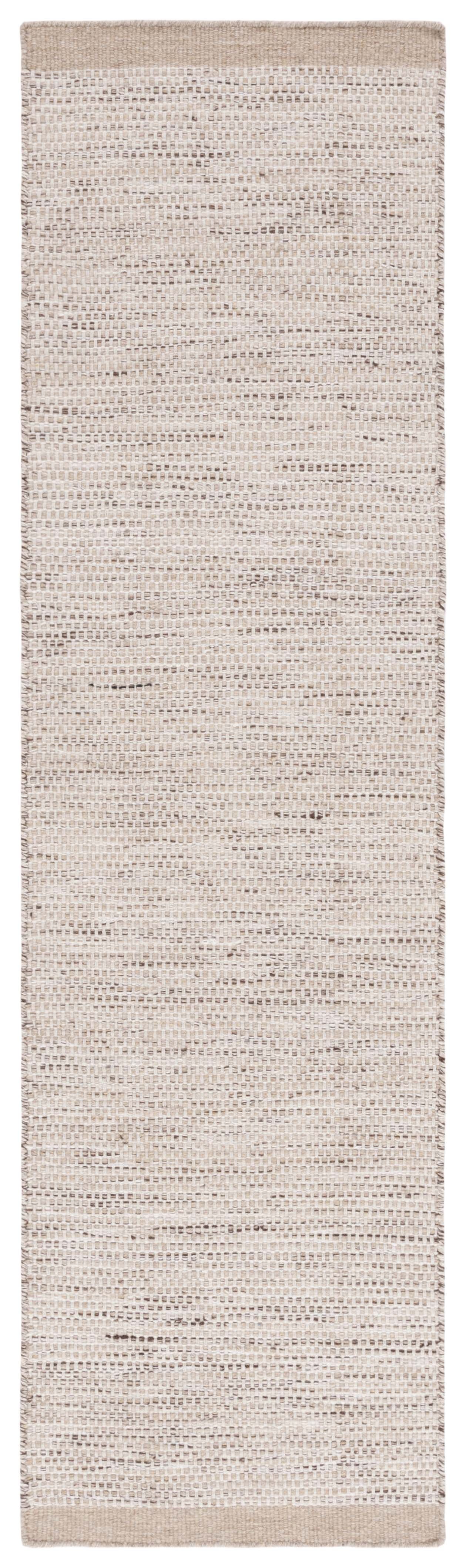 Ivory and Beige Tufted Wool Runner Rug, 2'3" x 8'