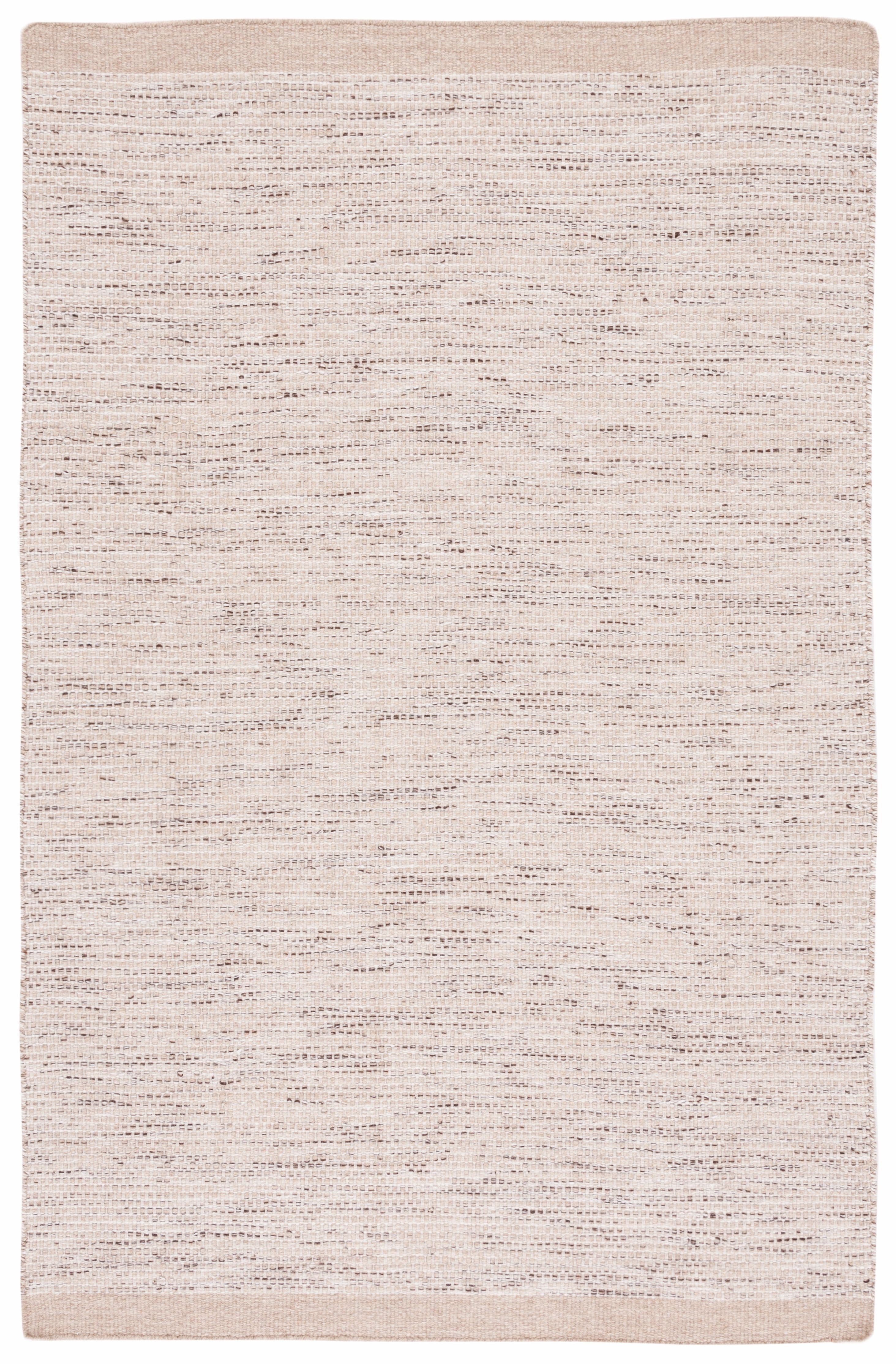 Ivory and Beige Handmade Wool Flat Woven Area Rug, 4' x 6'