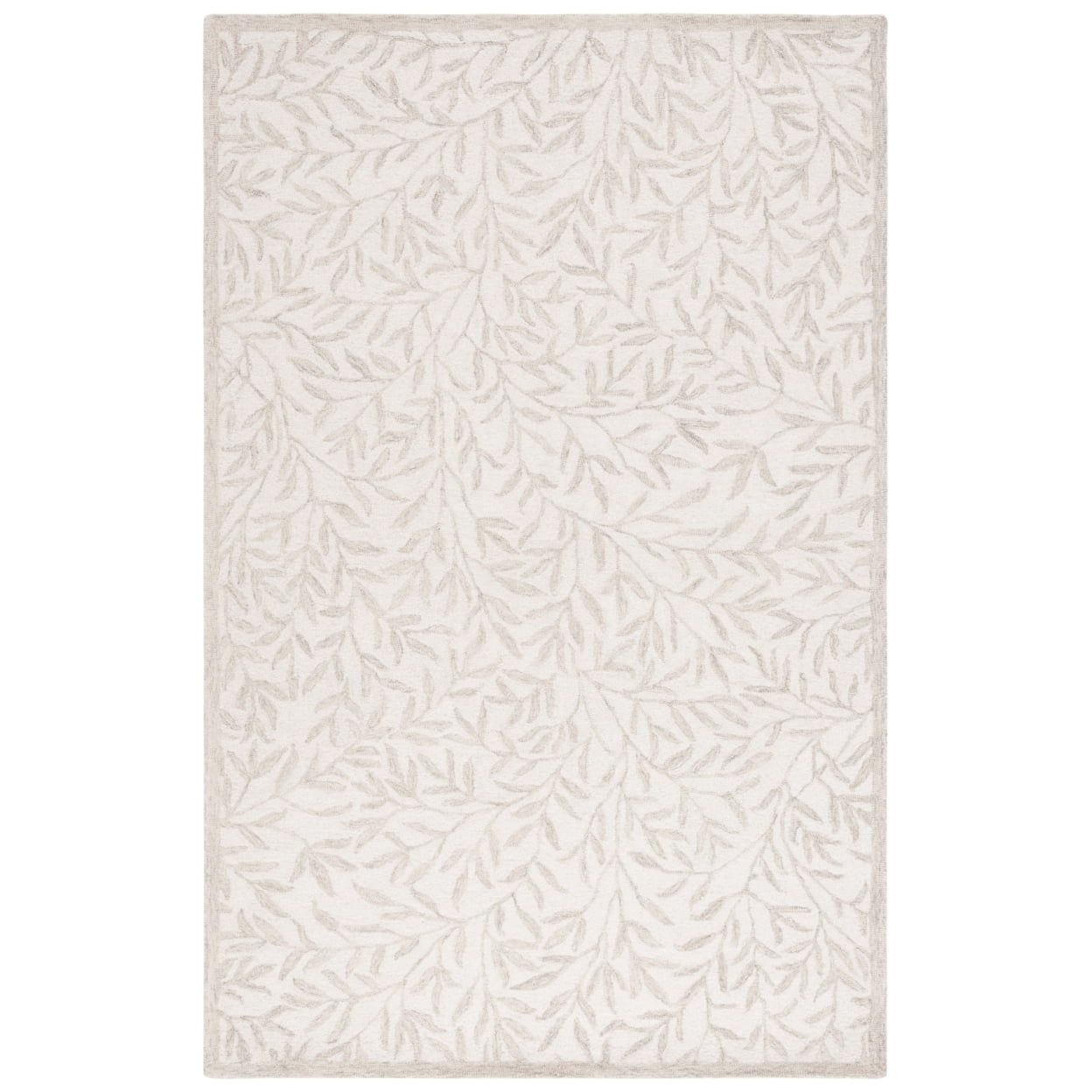 Ivory Hand-Tufted Wool Floral 3' x 5' Area Rug